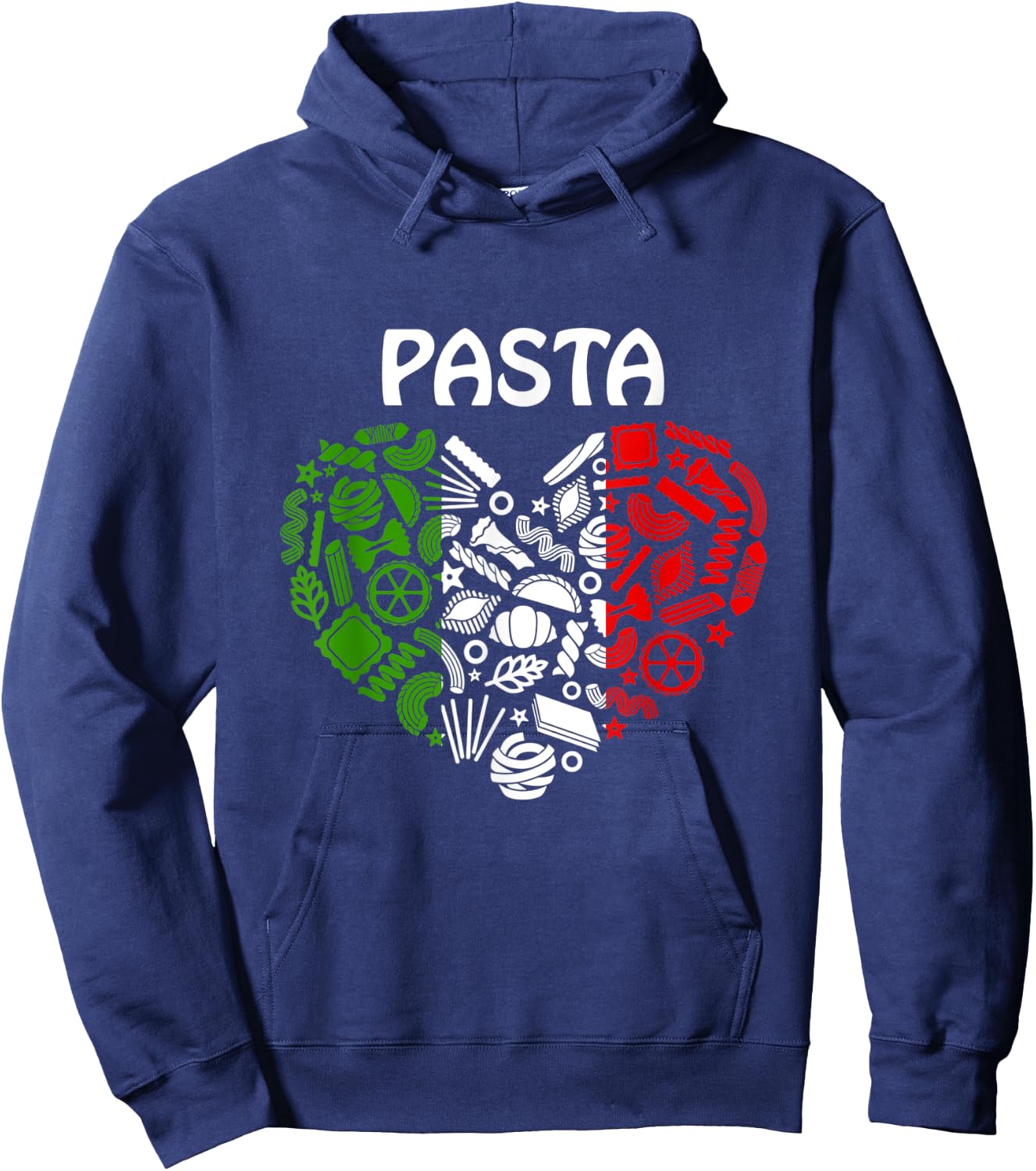 Pasta Italian Flag Colors Pasta Lover Italy Origin Pasta Hoodie - Hoodie | Navy