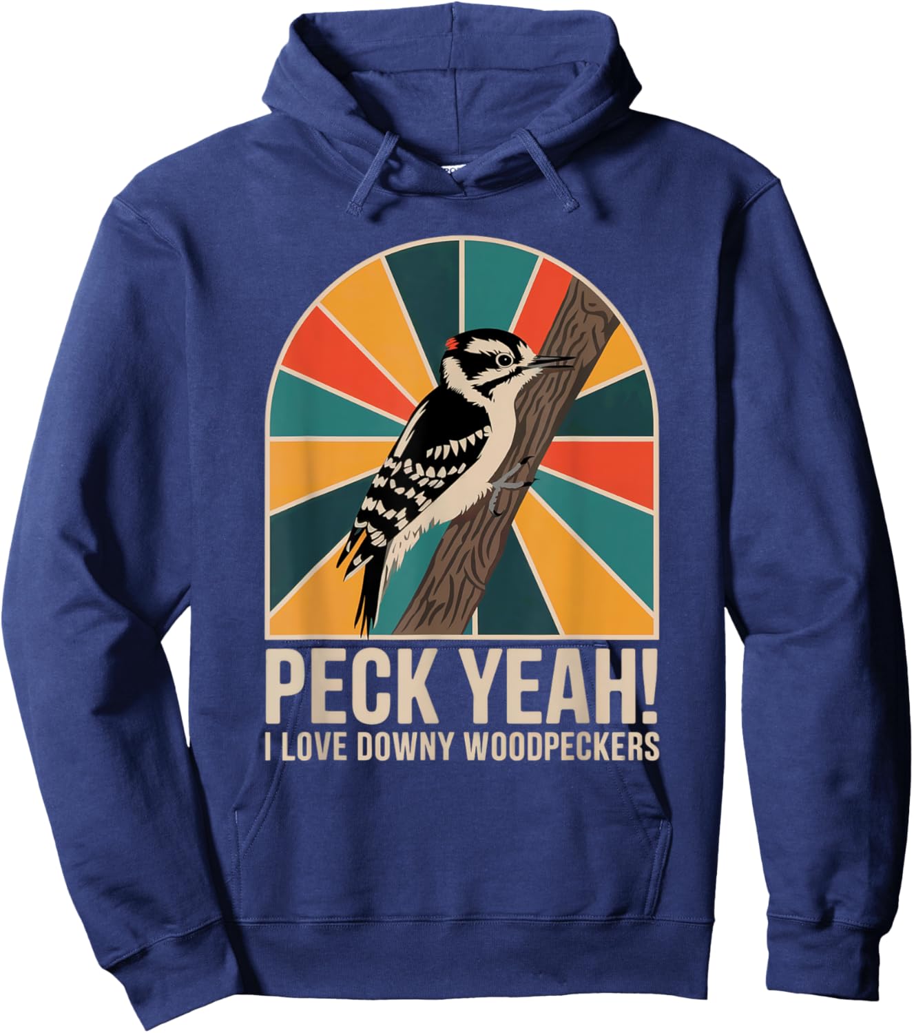 Downy Woodpecker – Nature Lover’s Bird Design Hoodie - Hoodie | Navy