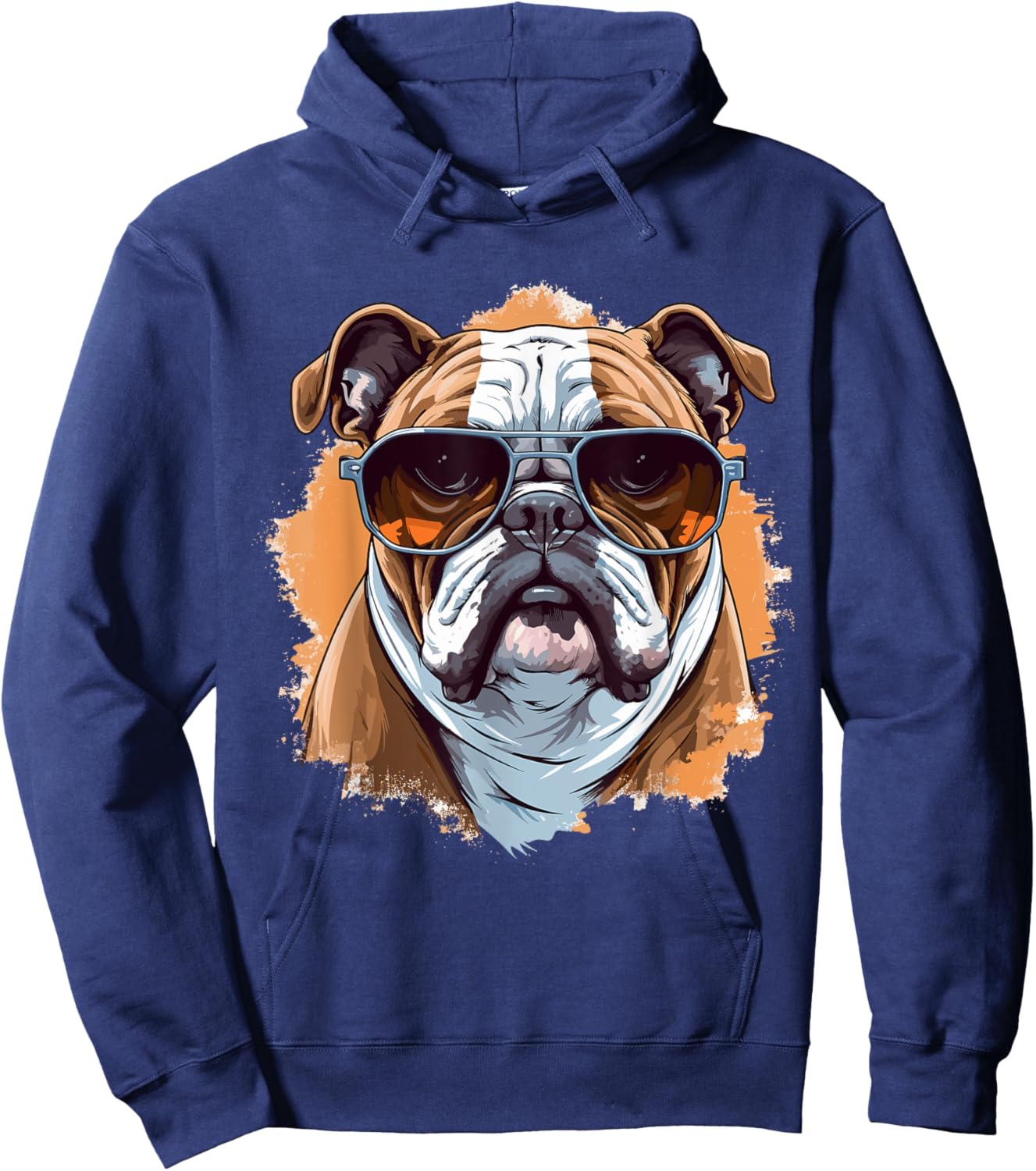 English Bulldog With Sunglasses Women Girls Kids Hoodie - Hoodie | Navy