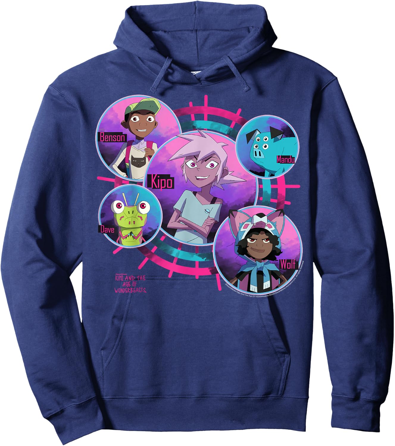 Kipo And The Age Of Wonderbeasts Group Shot Circles Hoodie - Hoodie | Navy