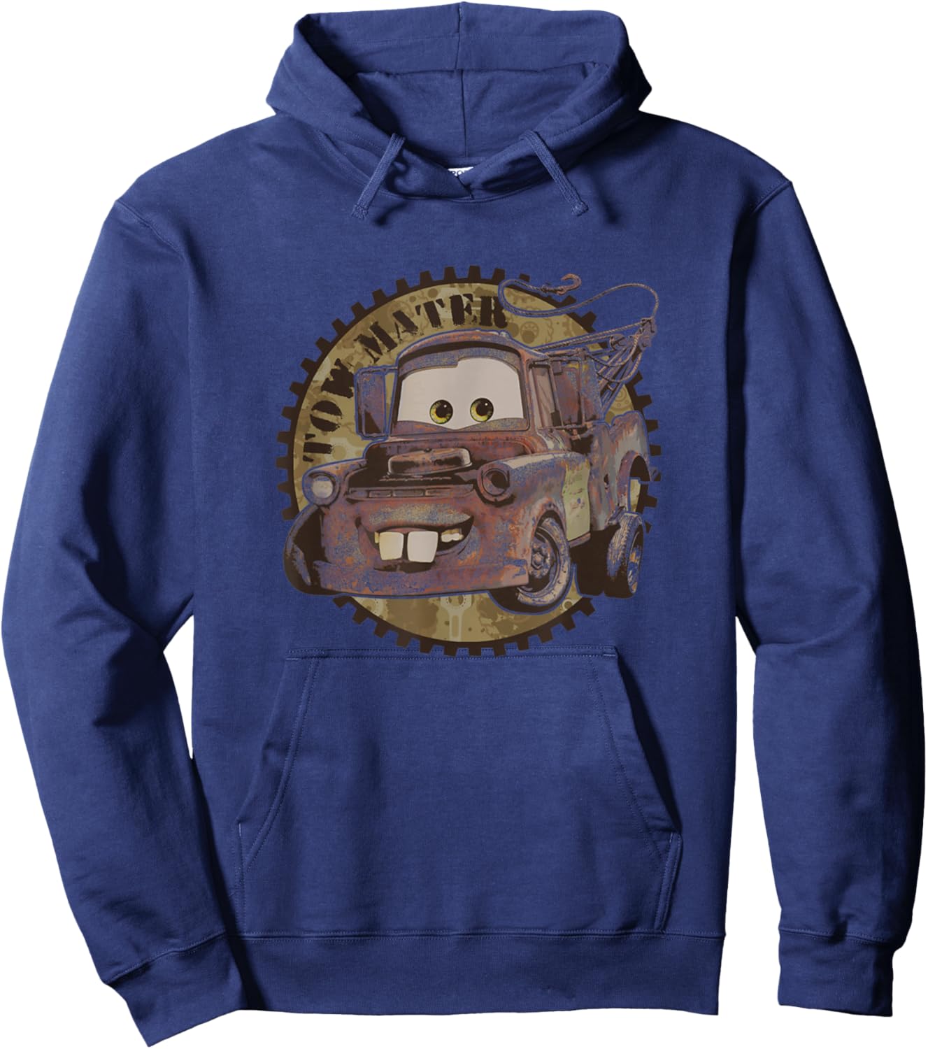 Disney Pixar Cars Tow Mater Rusty Gear Vintage Logo Hoodie - Hoodie | Navy