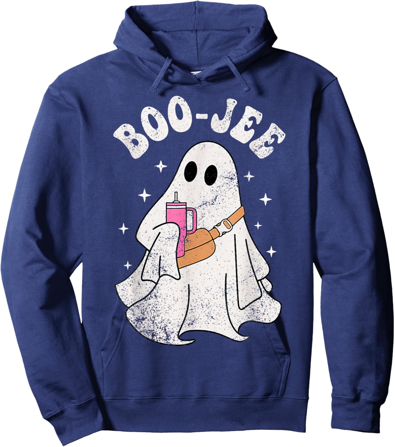 Spooky Season Cute Ghost Halloween Costume Boujee Boo Jee Hoodie - Hoodie | Navy