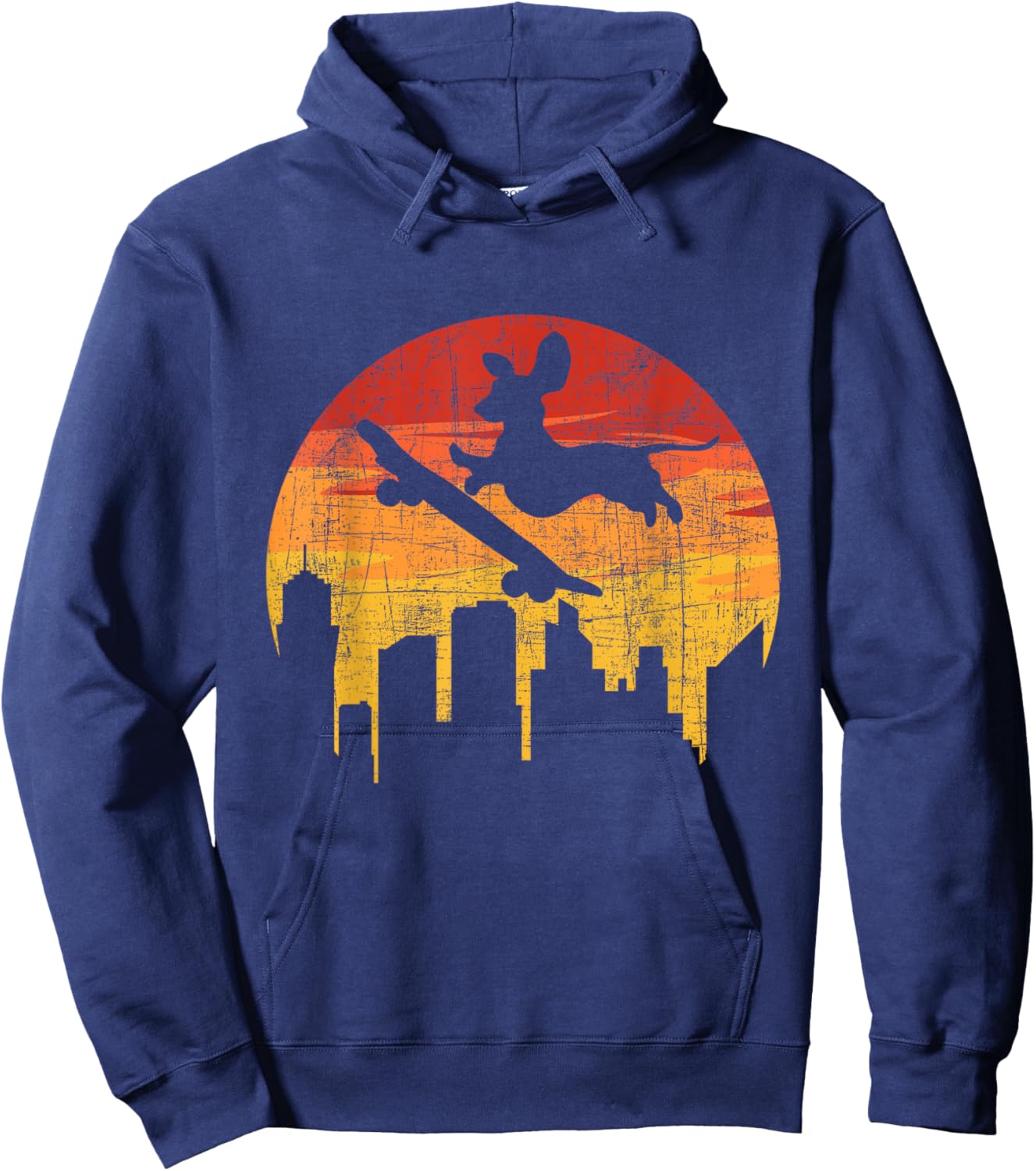 Dachshund Skateboarder - Skateboarding Pet Dog Lover Hoodie - Hoodie | Navy