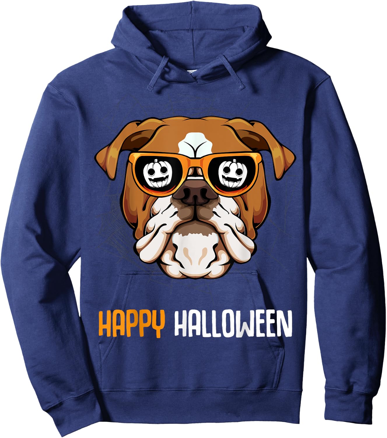 English Bulldog In Sunglasses Lazy Halloween Costume Dog Men Women Kids Hoodie - Hoodie | Navy
