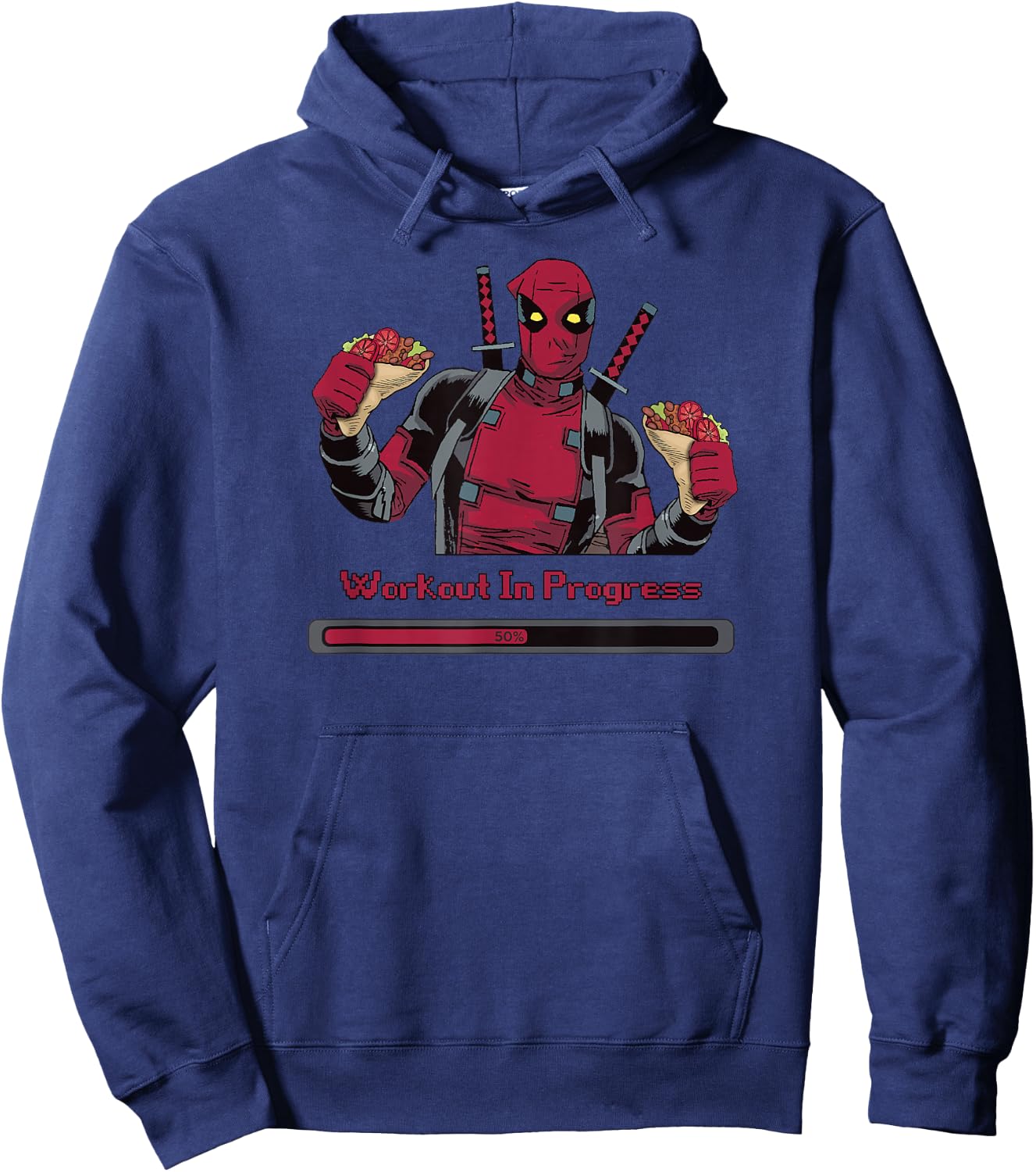 Marvel Deadpool Workout in Progress Tacos Hoodie - Hoodie | Navy