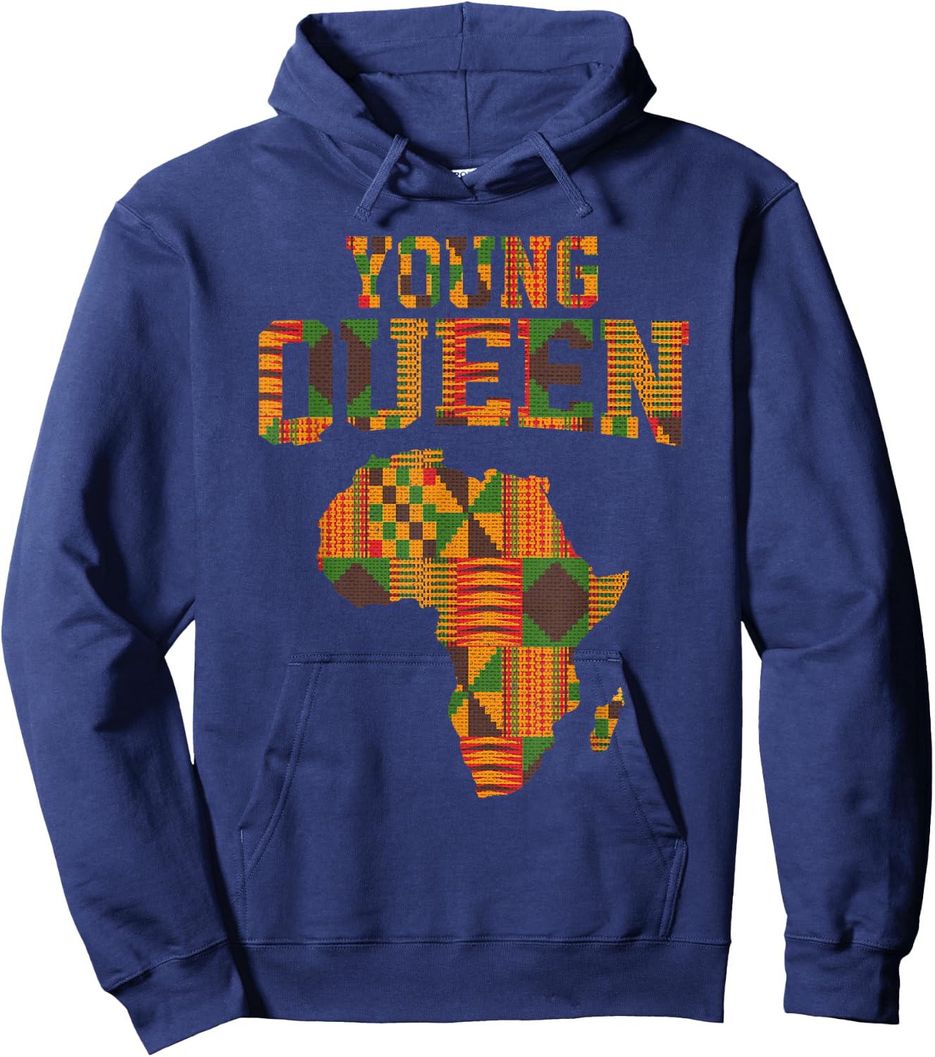 African Queen Art For Girls Women African Print Kente Cloth Hoodie - Hoodie | Navy