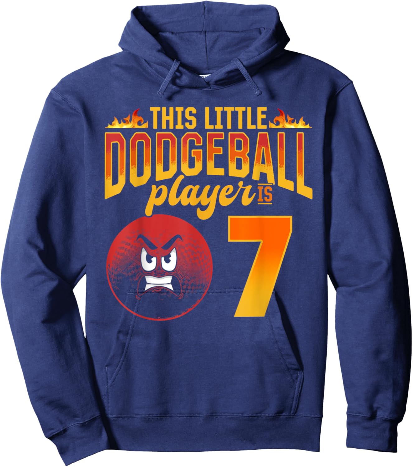 Dodgeball Player 7th Birthday Dodgeball Player Hoodie - Hoodie | Navy