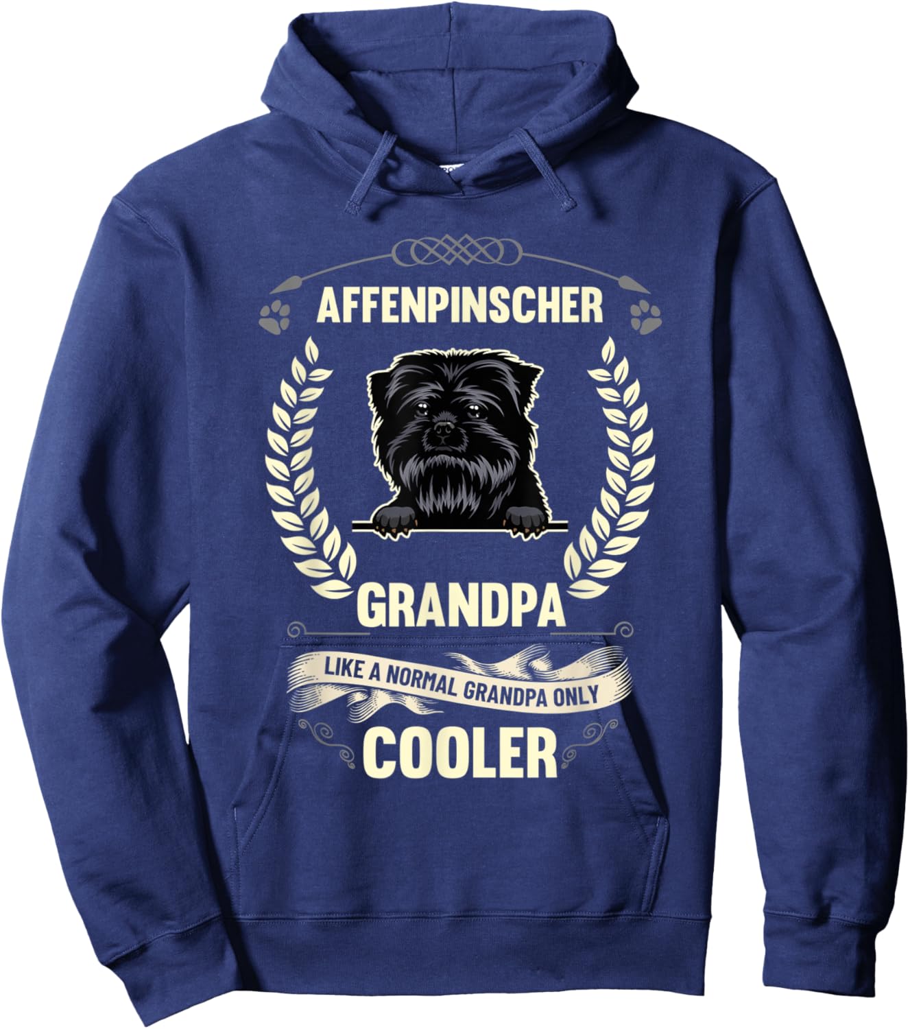 Affenpinscher Grandpa Like A Normal Grandpa Only Cooler Hoodie - Hoodie | Navy