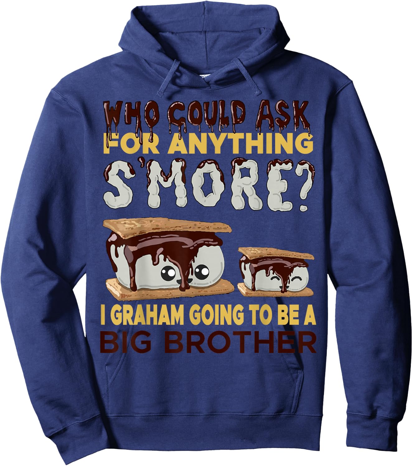 Smores Big Brother Pregnancy Announcement Funny Baby Reveal Hoodie - Hoodie | Navy