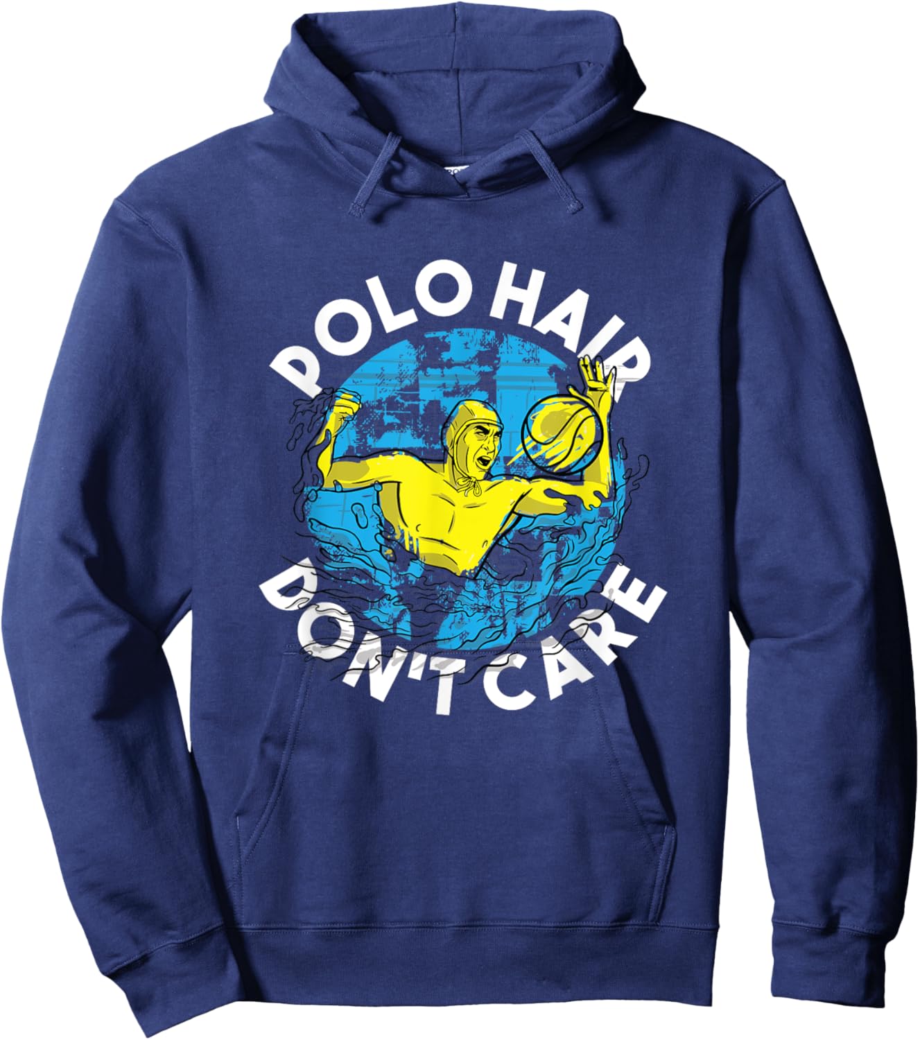 Water Polo Hair Don't Care Aquatic Sports Player Water Polo Hoodie - Hoodie | Navy