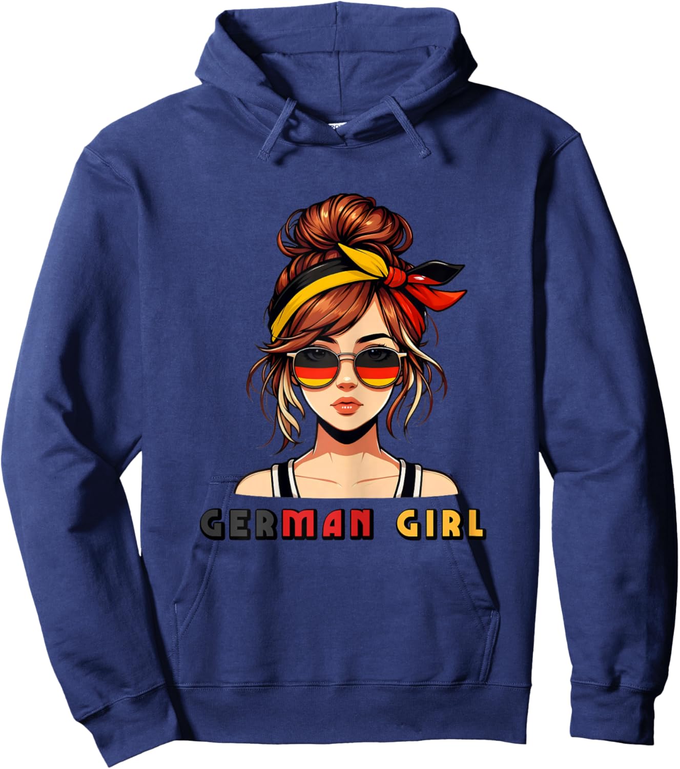 German Girl Deutsches Mädchen Deutschland Flagge Hoodie - Hoodie | Navy