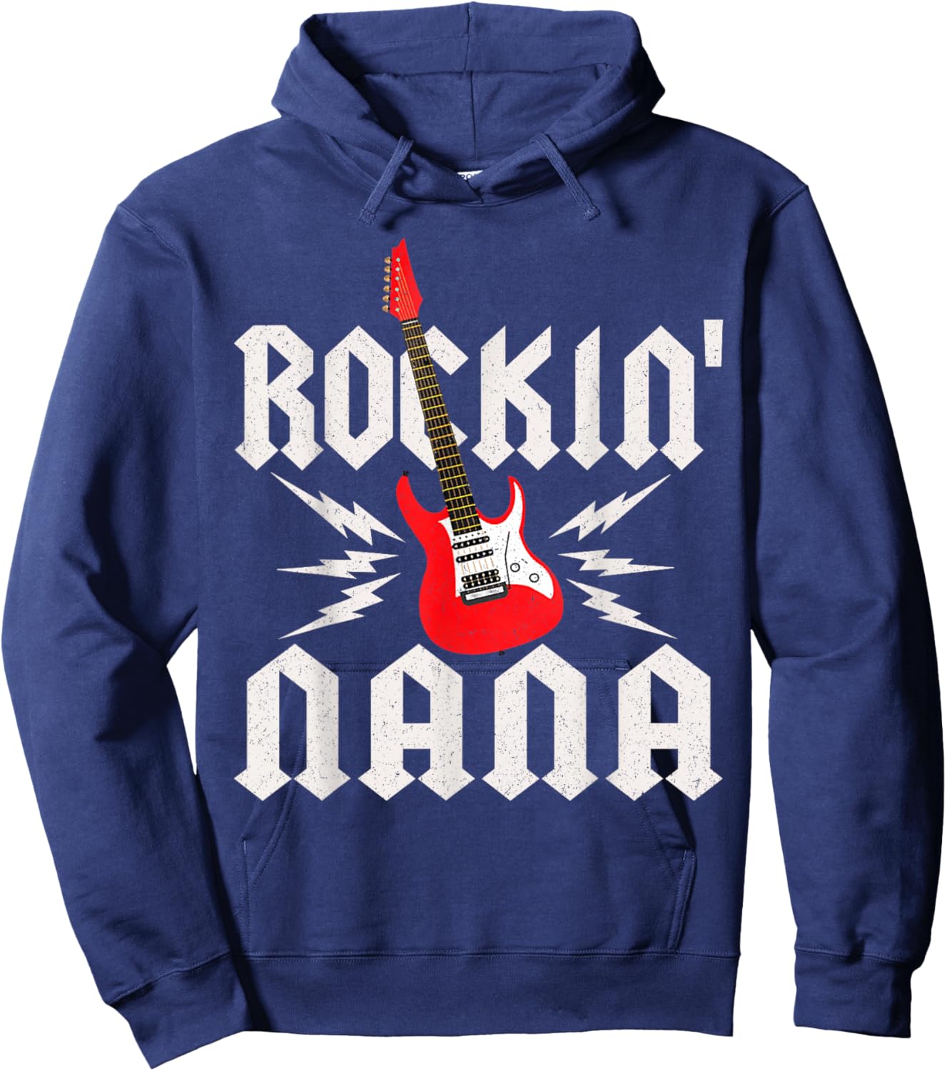 Nana Rockin One Birthday Family Matching Rock Guitar Hoodie - Hoodie | Navy
