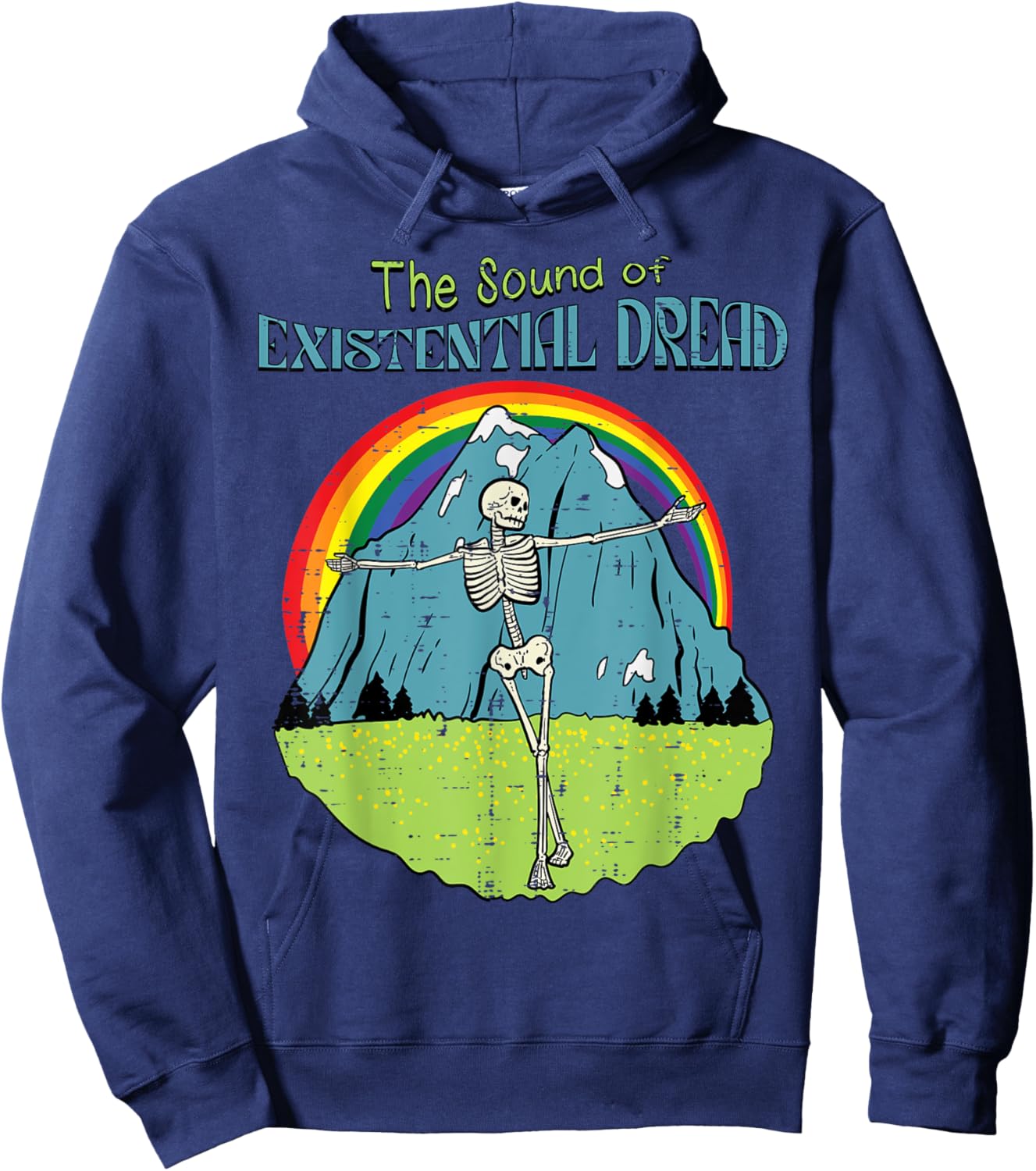 The Sound Of Existential Dread Skeleton Fun Retro Men Women Hoodie - Hoodie | Navy