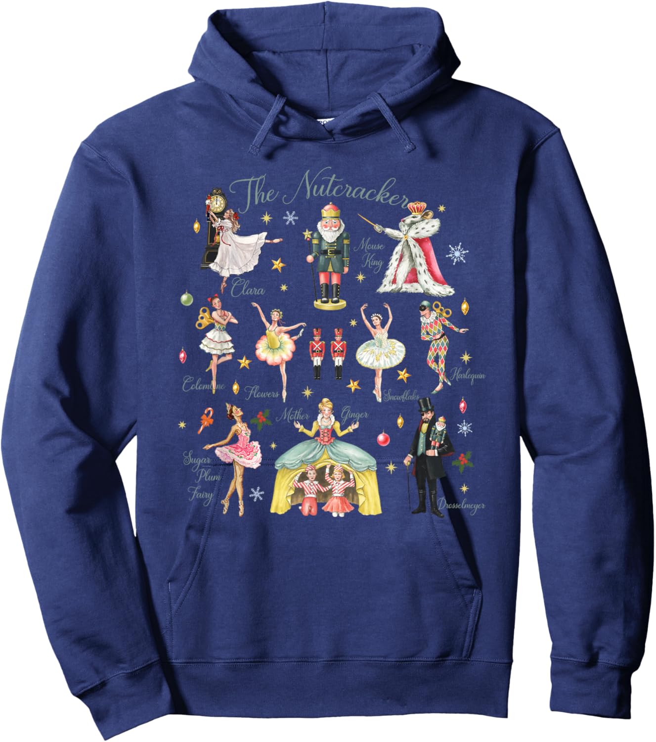 Christmas Nutcracker Ballet Sugar Plum Fairy King Holiday Hoodie - Hoodie | Navy
