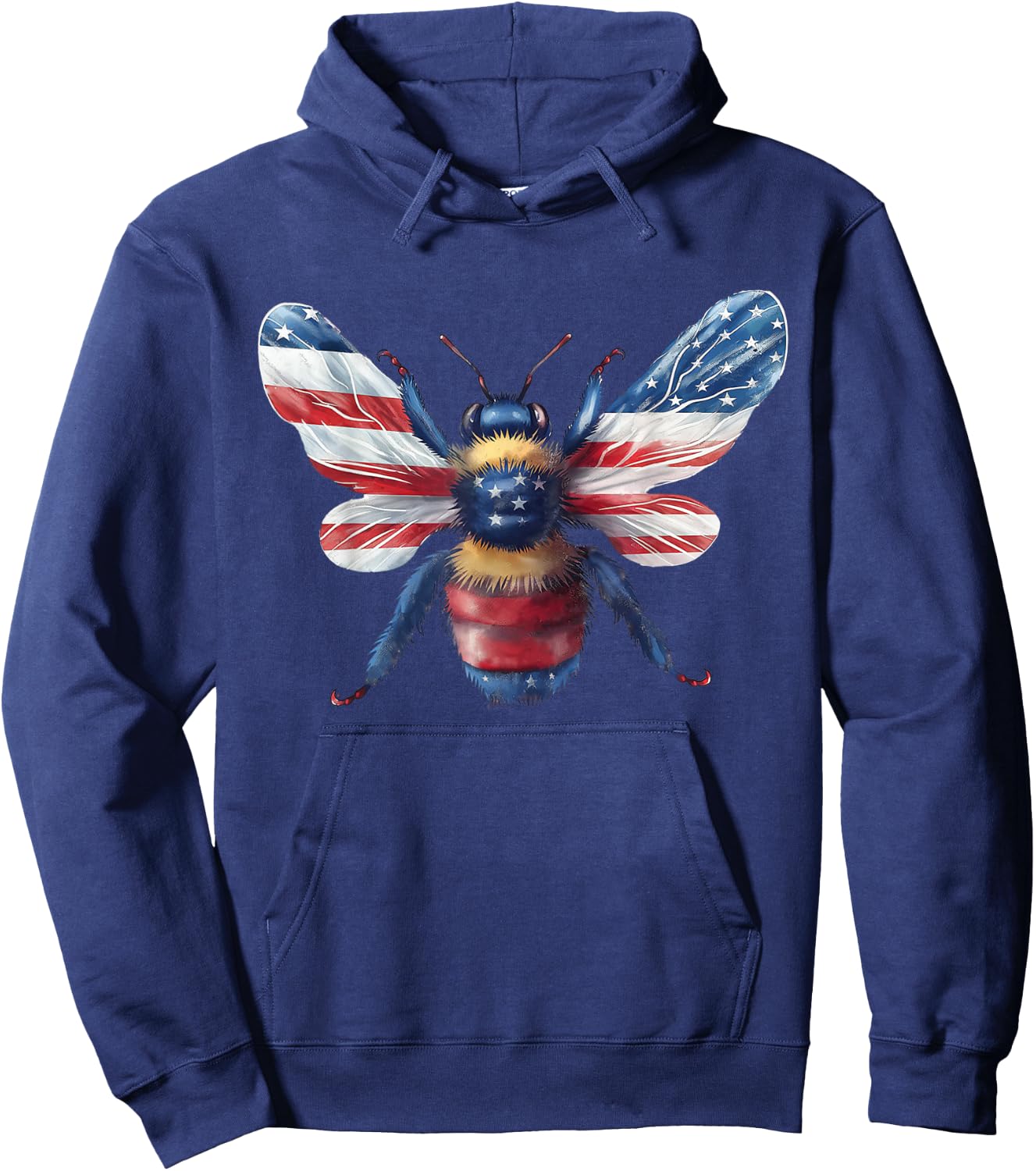 Red White and Blue Bee T Shirt Hoodie - Hoodie | Navy