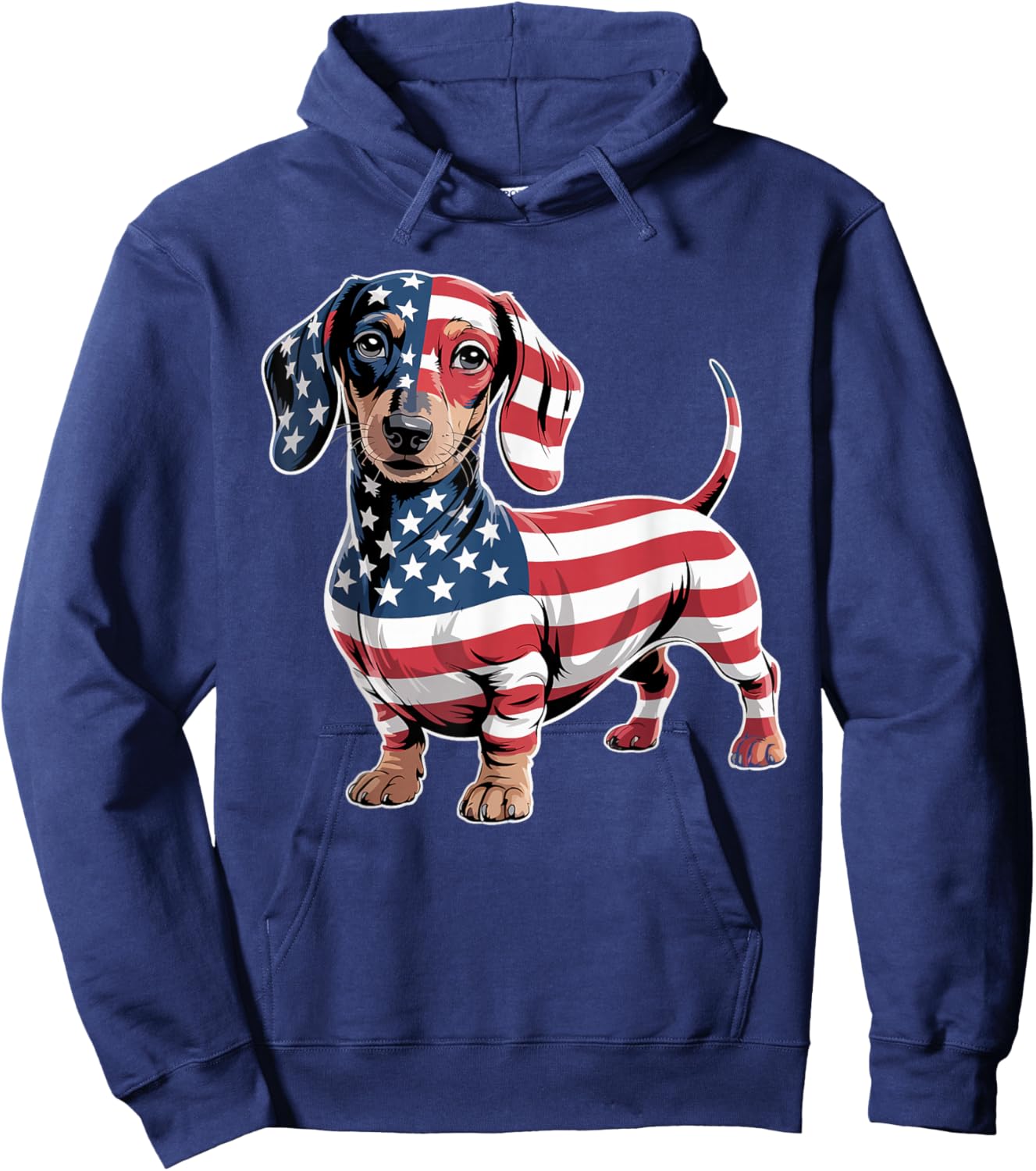 Dachshund Dog 4th of July American Flag Gifts Women Hoodie - Hoodie | Navy