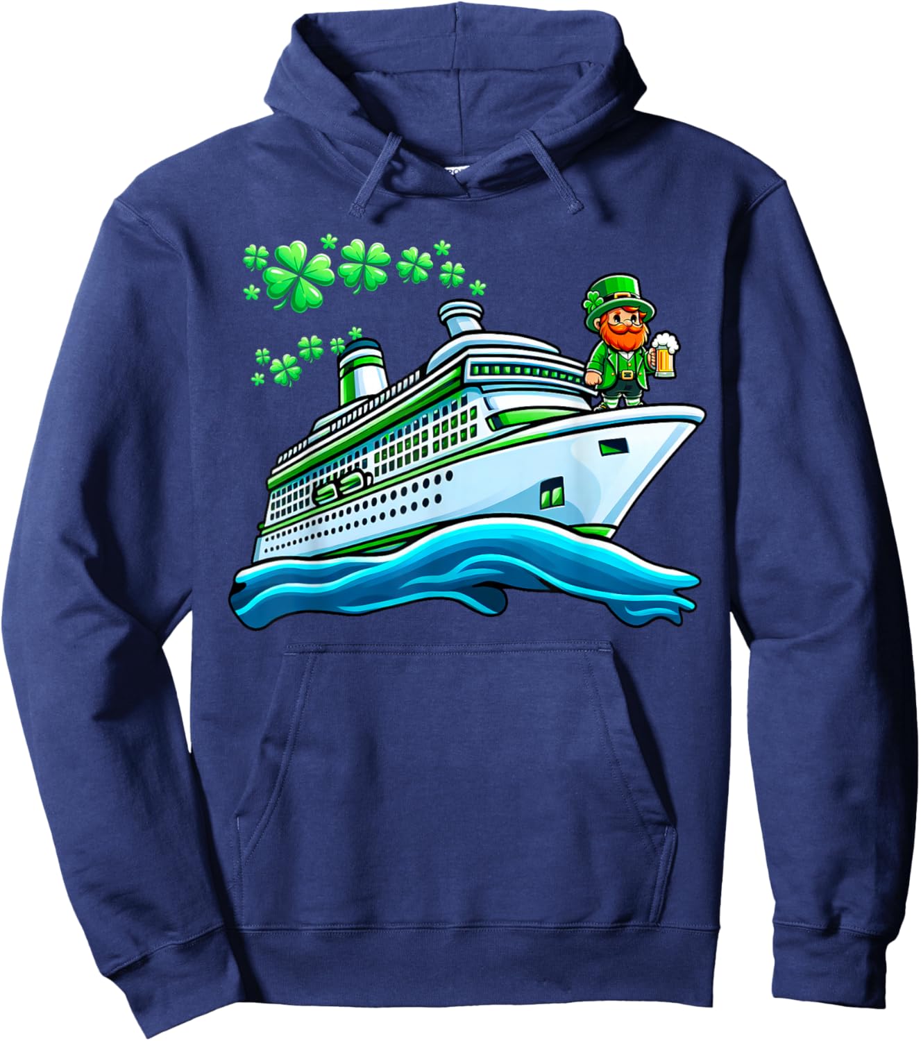 St Patricks Day Cruise Shamrock Family Trip Saint Paddys Hoodie - Hoodie | Navy
