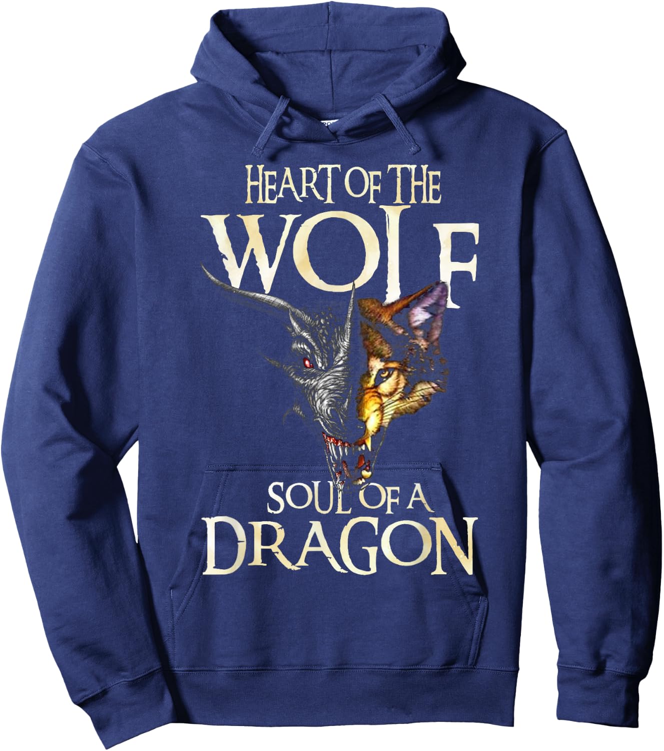 Heart Of The Wolf Soul Of A Dragon Dragon Lovers Gift Hoodie - Hoodie | Navy