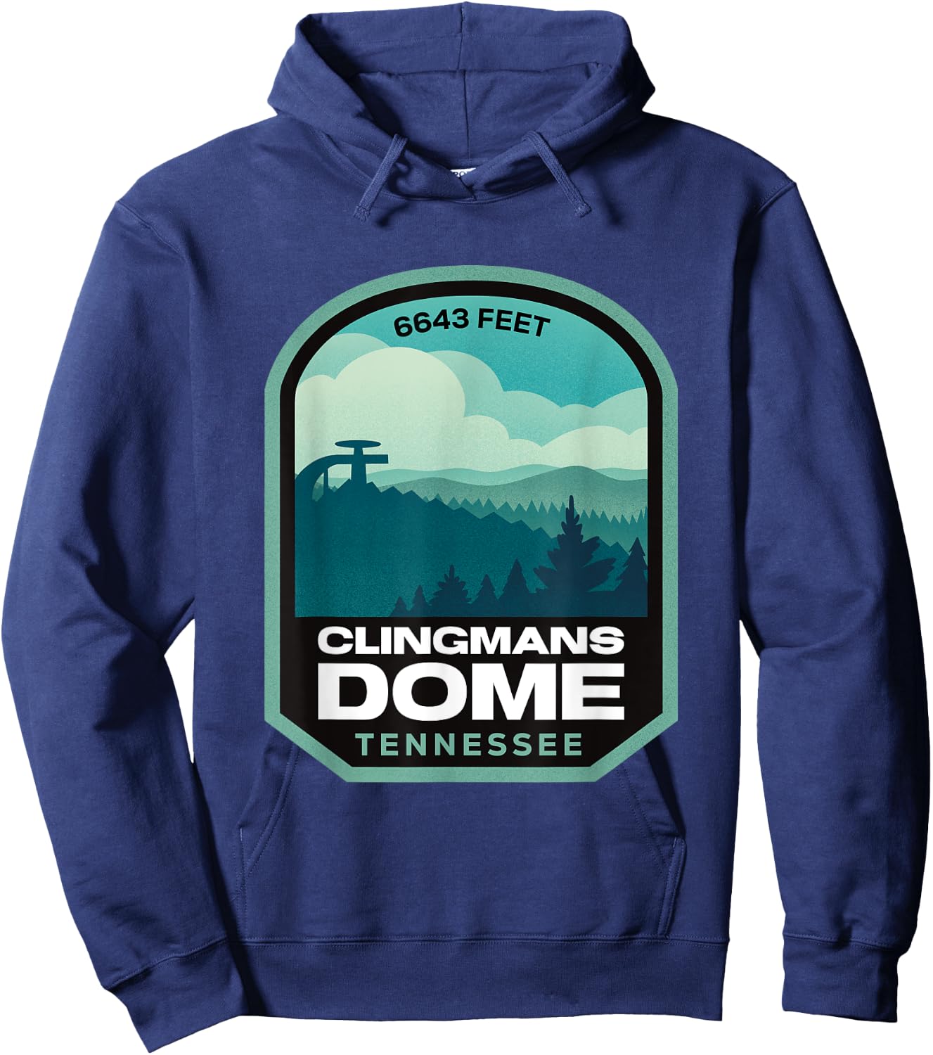 Clingmans Dome Smoky Mountains Tennessee Hoodie - Hoodie | Navy