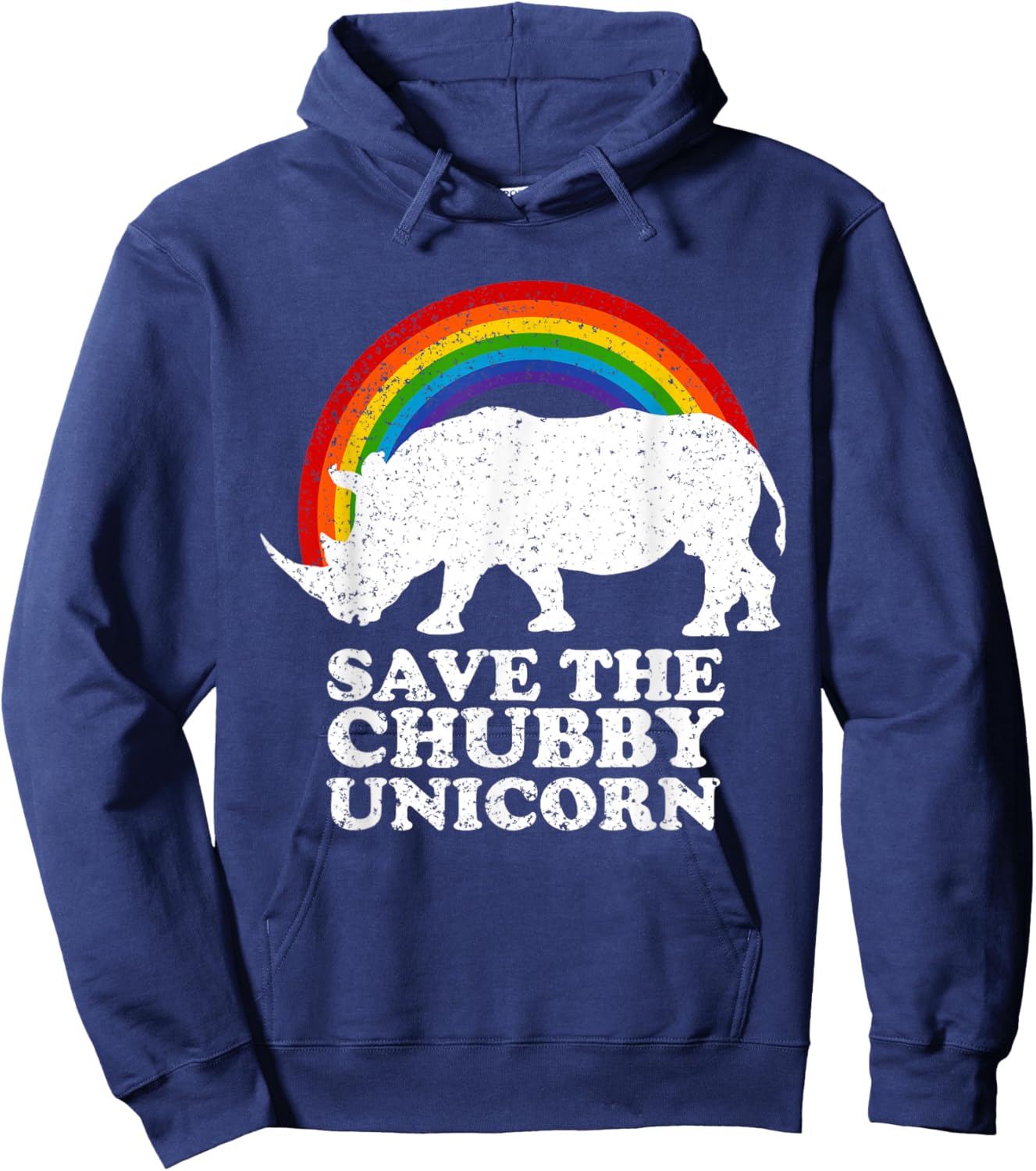 save the chubby unicorns rainbow Save the Rhino Day Hoodie - Hoodie | Navy