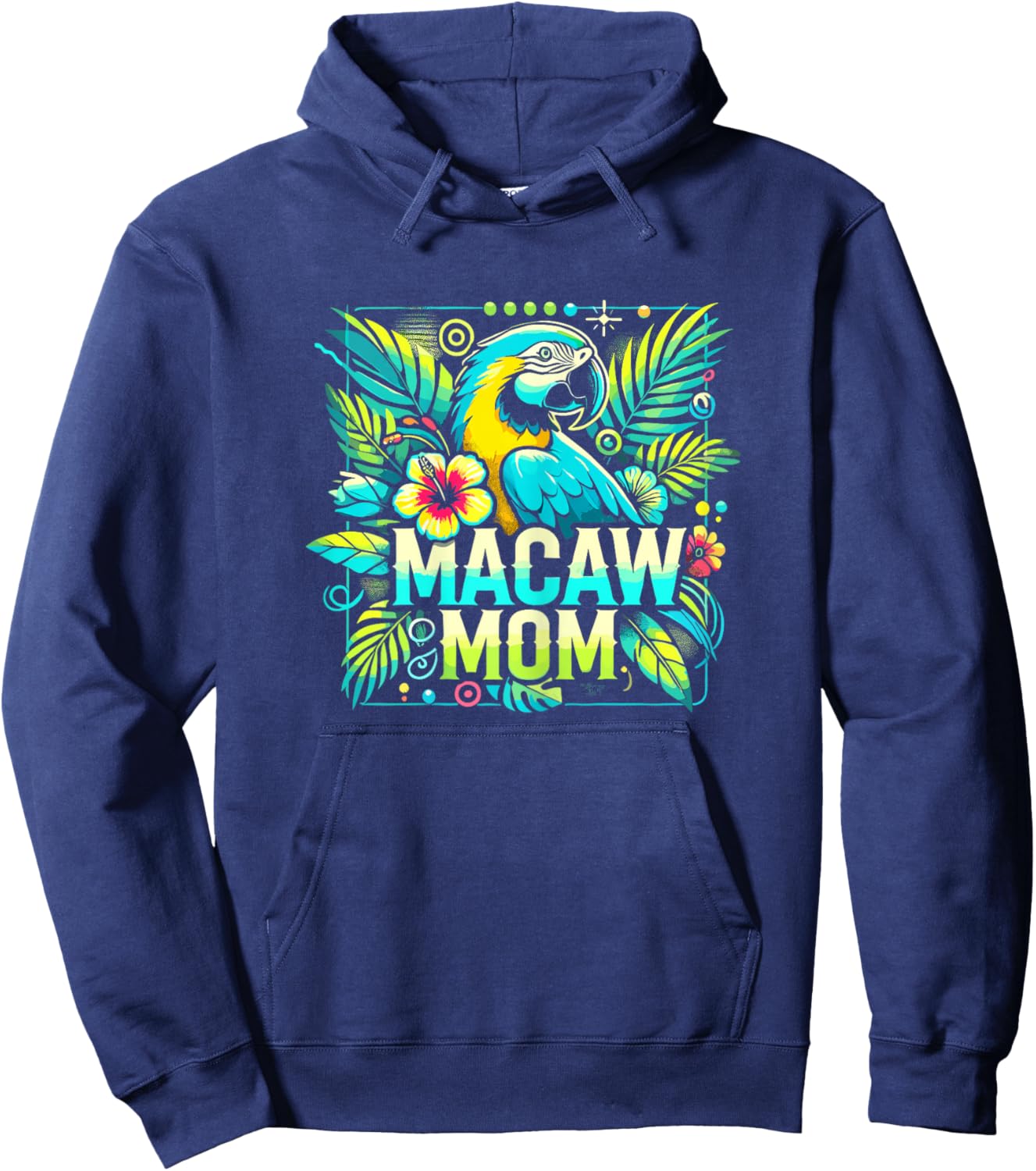 Macaw Mom Shirt Macaw Shirt Mother Mama Blue Yellow Macaw Hoodie - Hoodie | Navy