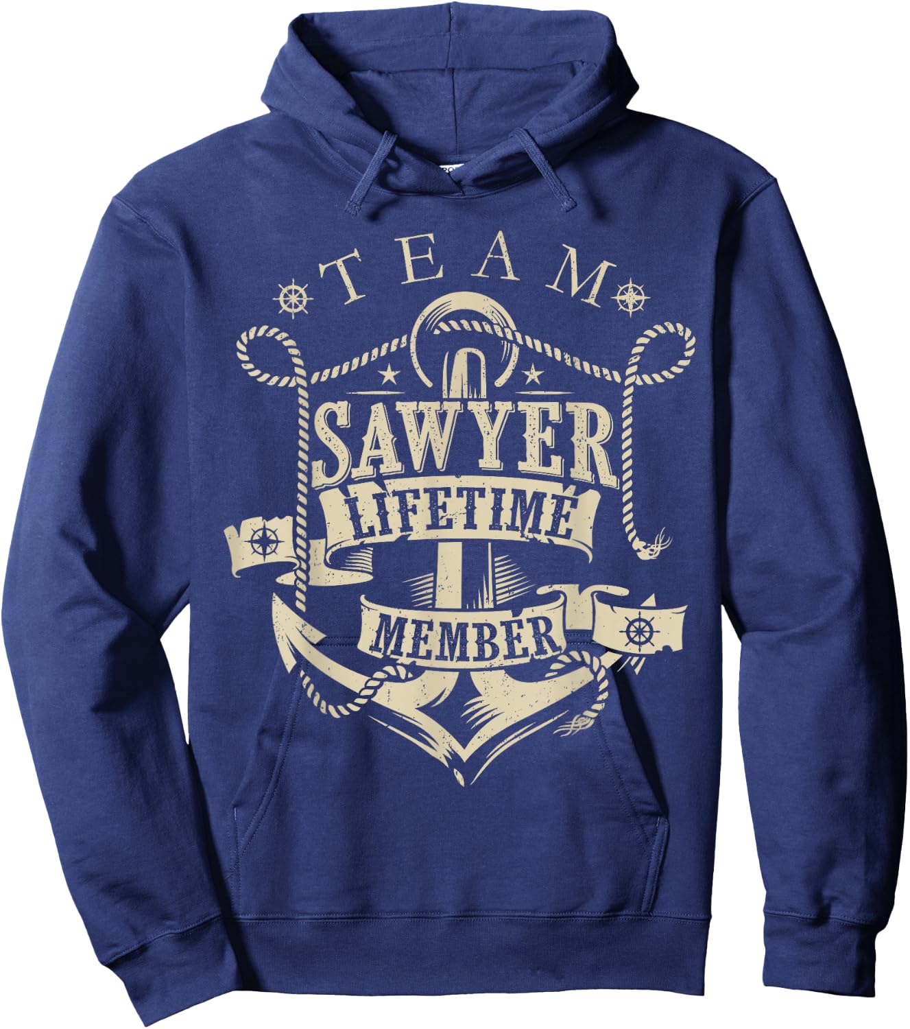 Team SAWYER Lifetime Member Vintage SAWYER Family Name Hoodie - Hoodie | Navy