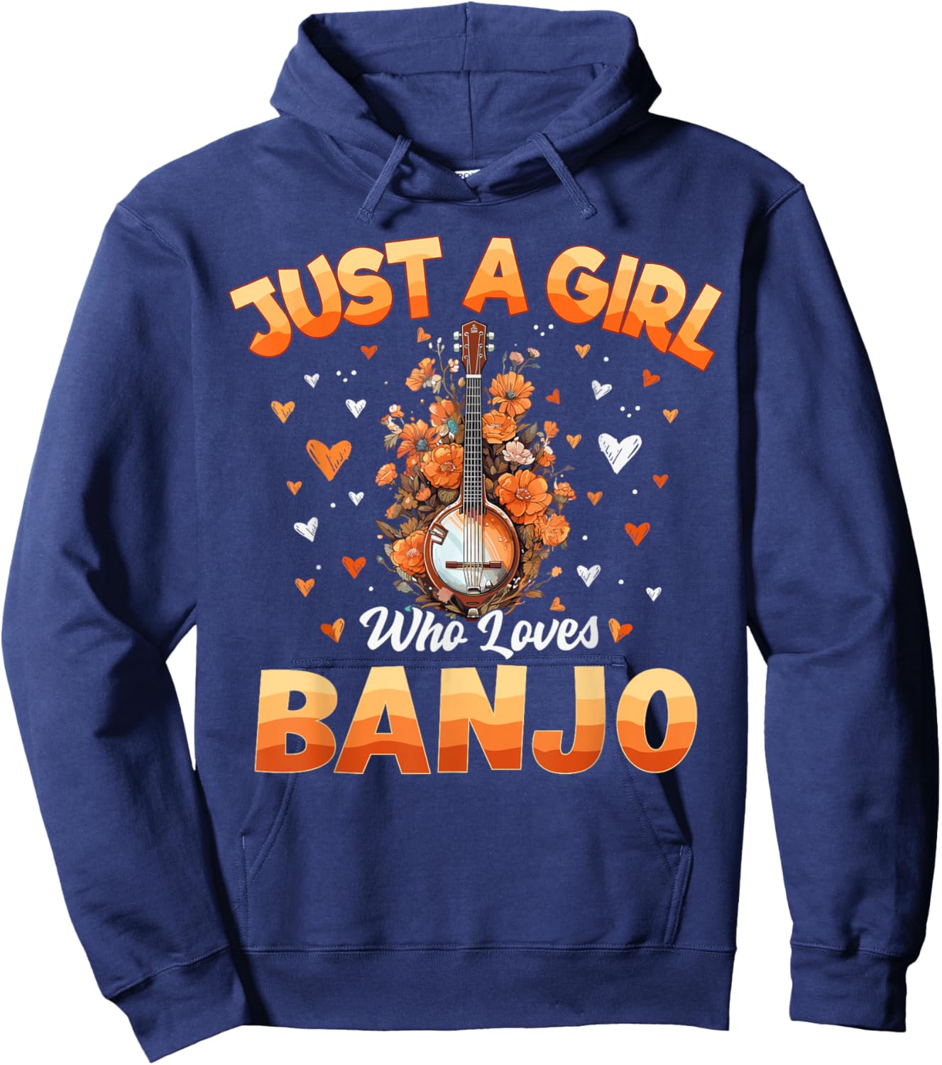 Banjo Music Girls Kids Women Just A Girl Who Loves Banjo Hoodie - Hoodie | Navy