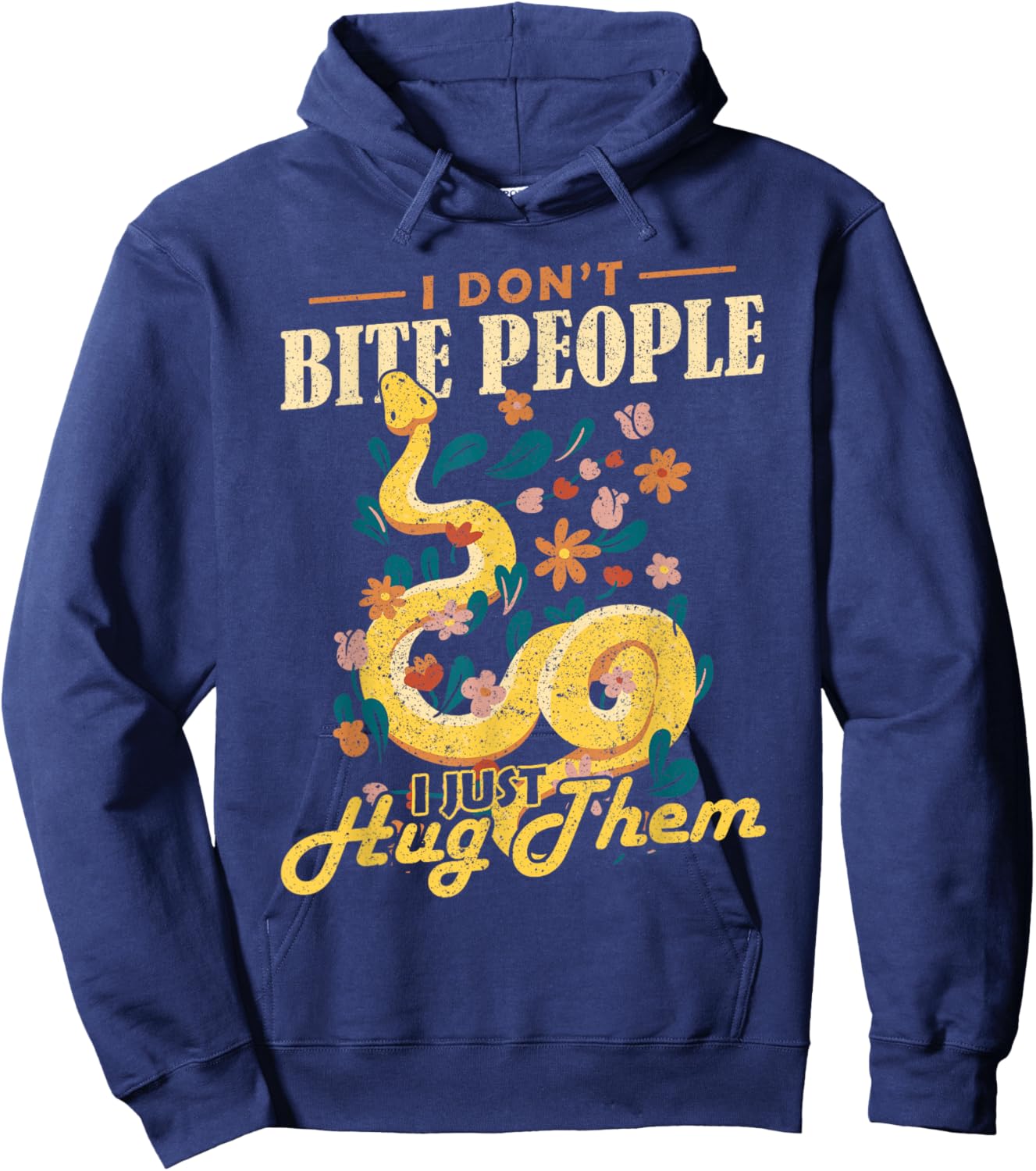 Reptile I Dont Bite People Banana Ball Python Hoodie - Hoodie | Navy