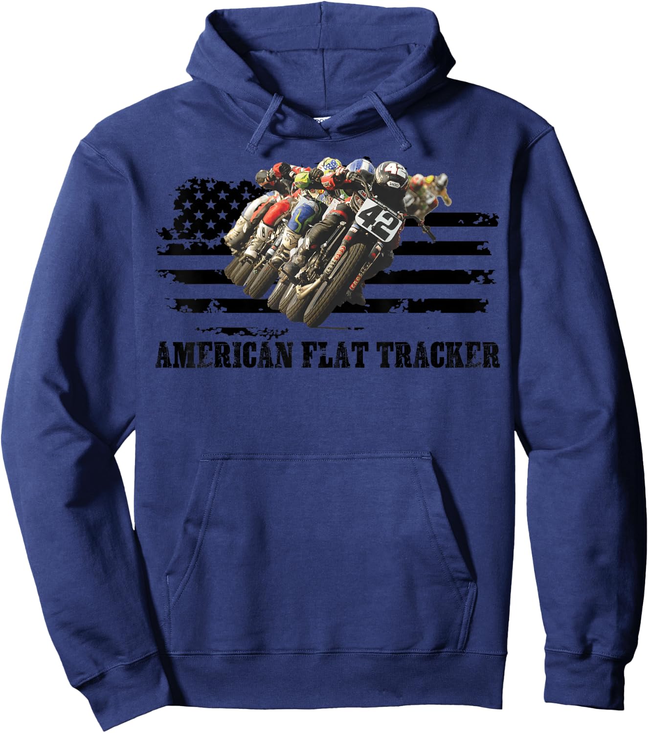 American Flat Tracker Men Women Adults Teens Boys Girls Hoodie - Hoodie | Navy