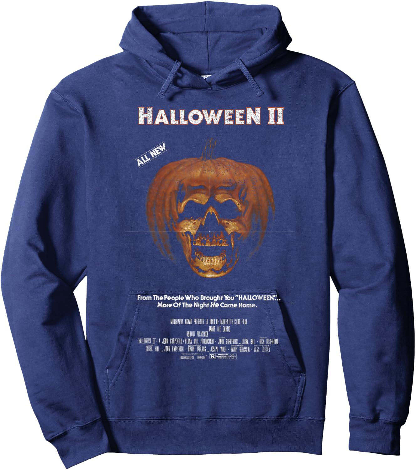 Halloween 2 Carved Pumpkin Poster Hoodie - Hoodie | Navy