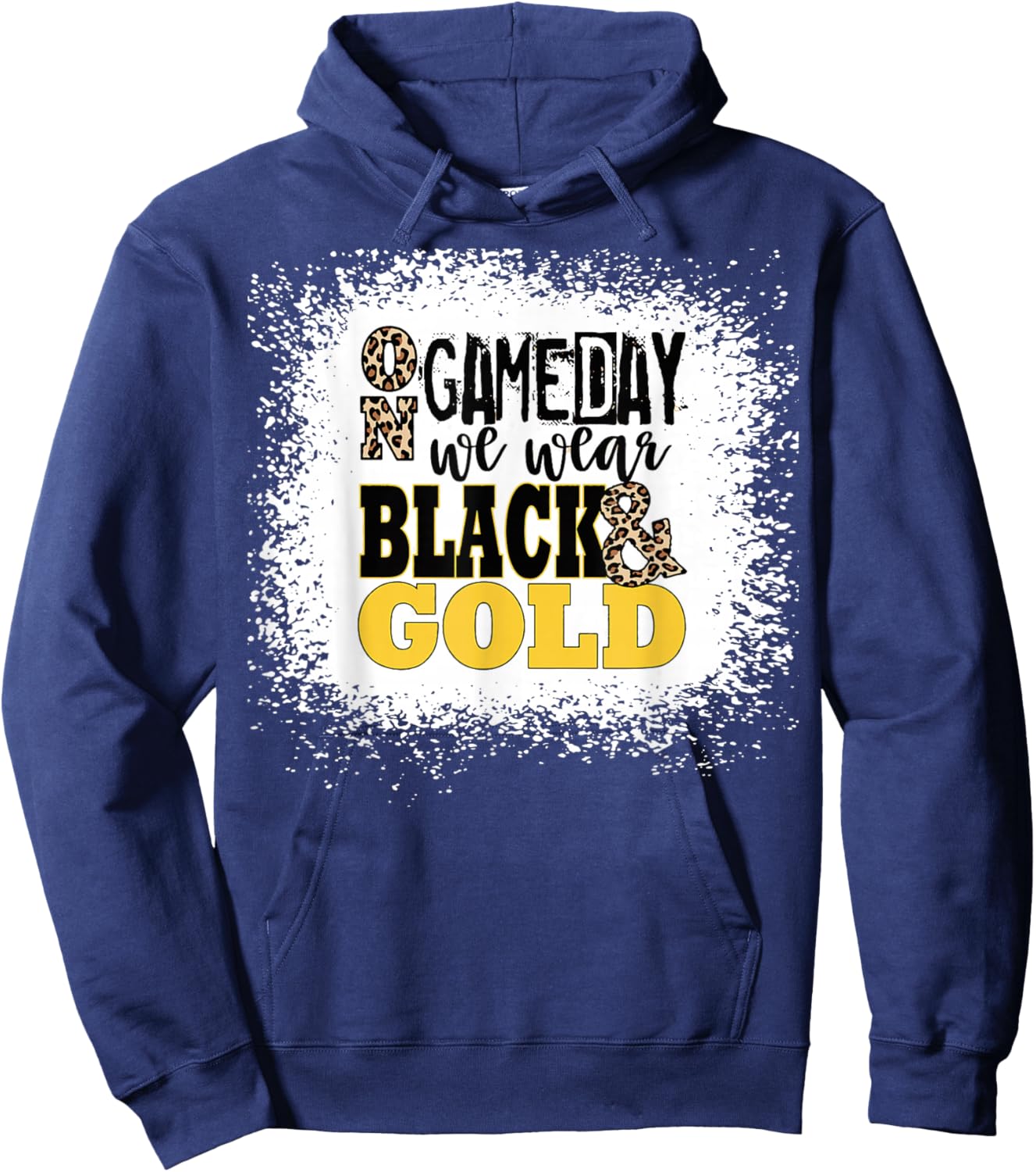 On Gameday Football We Wear Gold and Black Hoodie - Hoodie | Navy