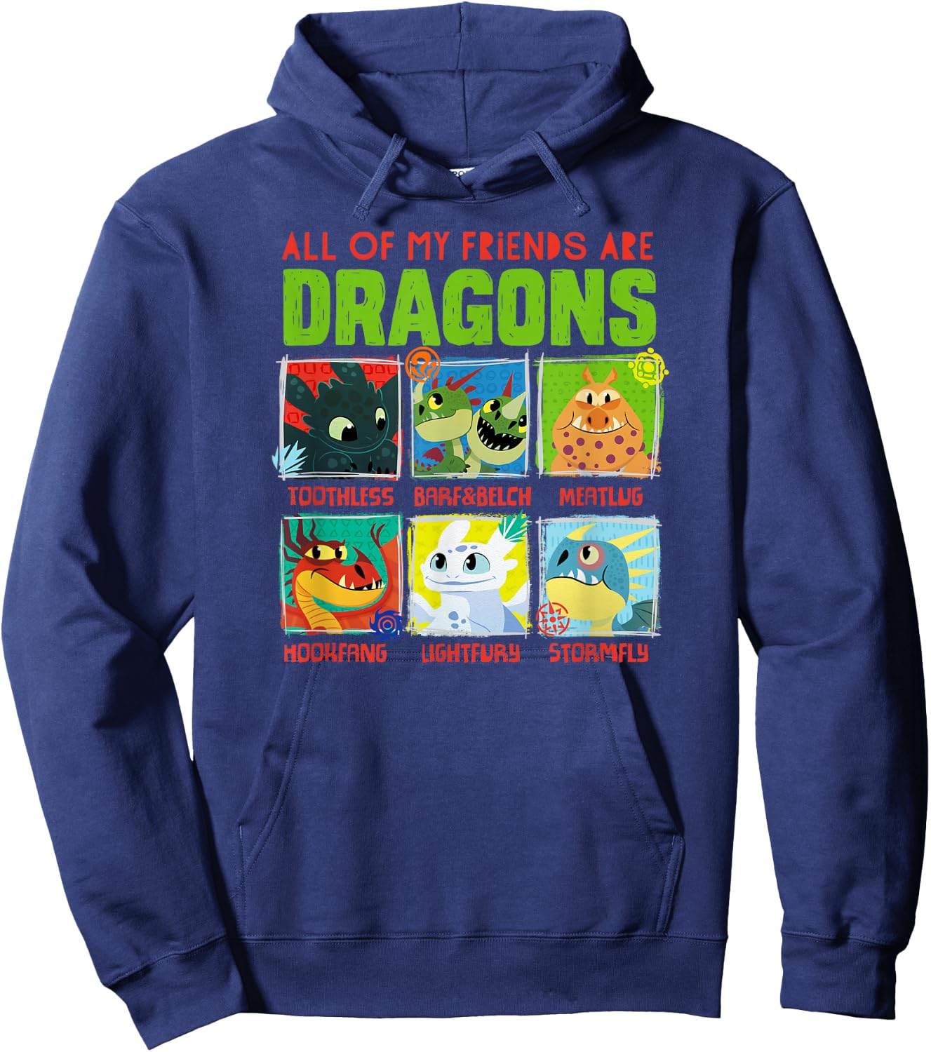 How to Train Your Dragon 3 Hidden World Dragon Friends Hoodie - Hoodie | Navy