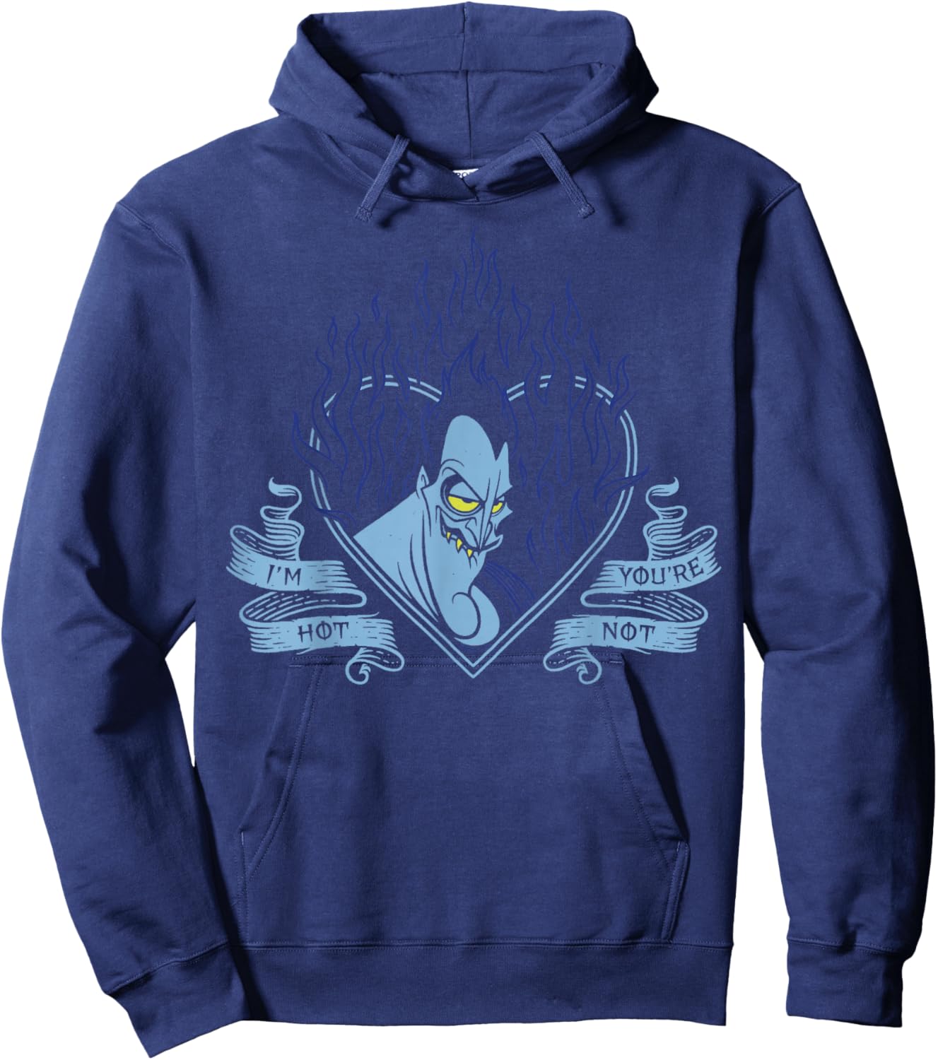 Disney Villains Valentine's Day Hades I'm Hot Heart Vintage Hoodie - Hoodie | Navy