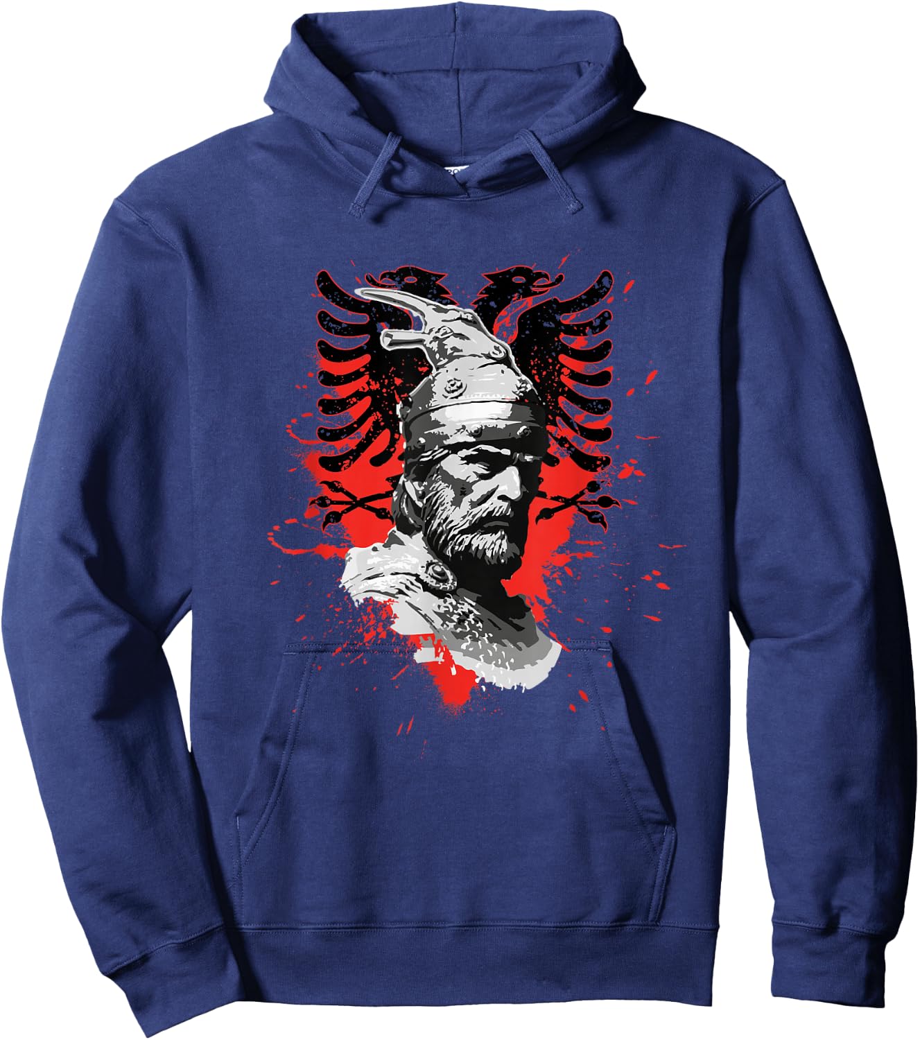 Skanderbeg Albania and Kosovo flag for proud Albanians Hoodie - Hoodie | Navy