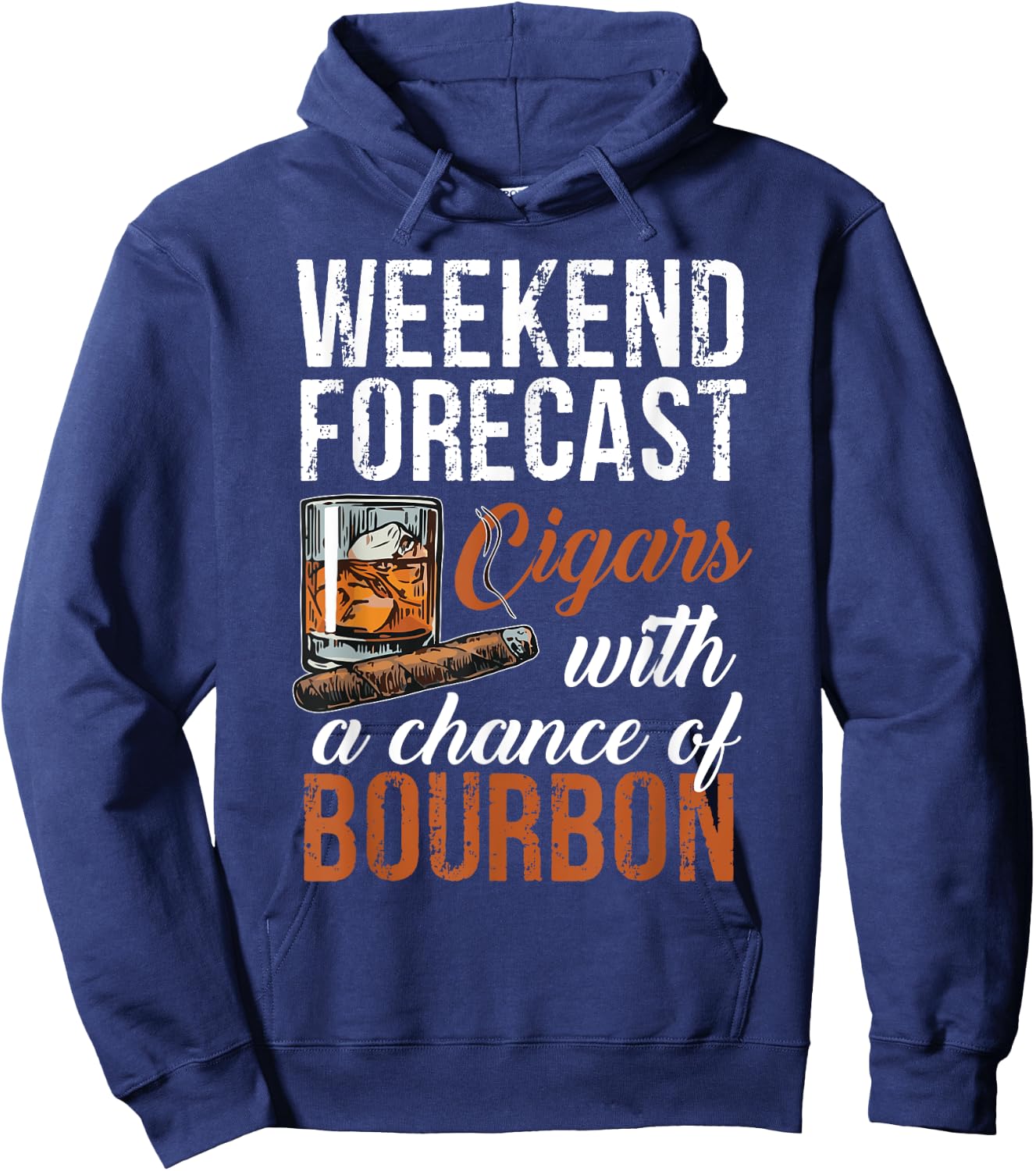 Cool Shirt For Cigars And Bourbon Lover Grandpa Men's Black Small Modern Letter Print Hoodie - Hoodie | Navy