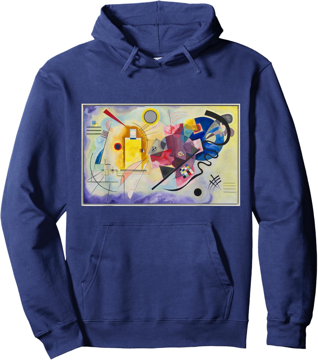 Kandinsky Yellow-Red-Blue Abstraction Art Contemporary Hoodie - Hoodie | Navy