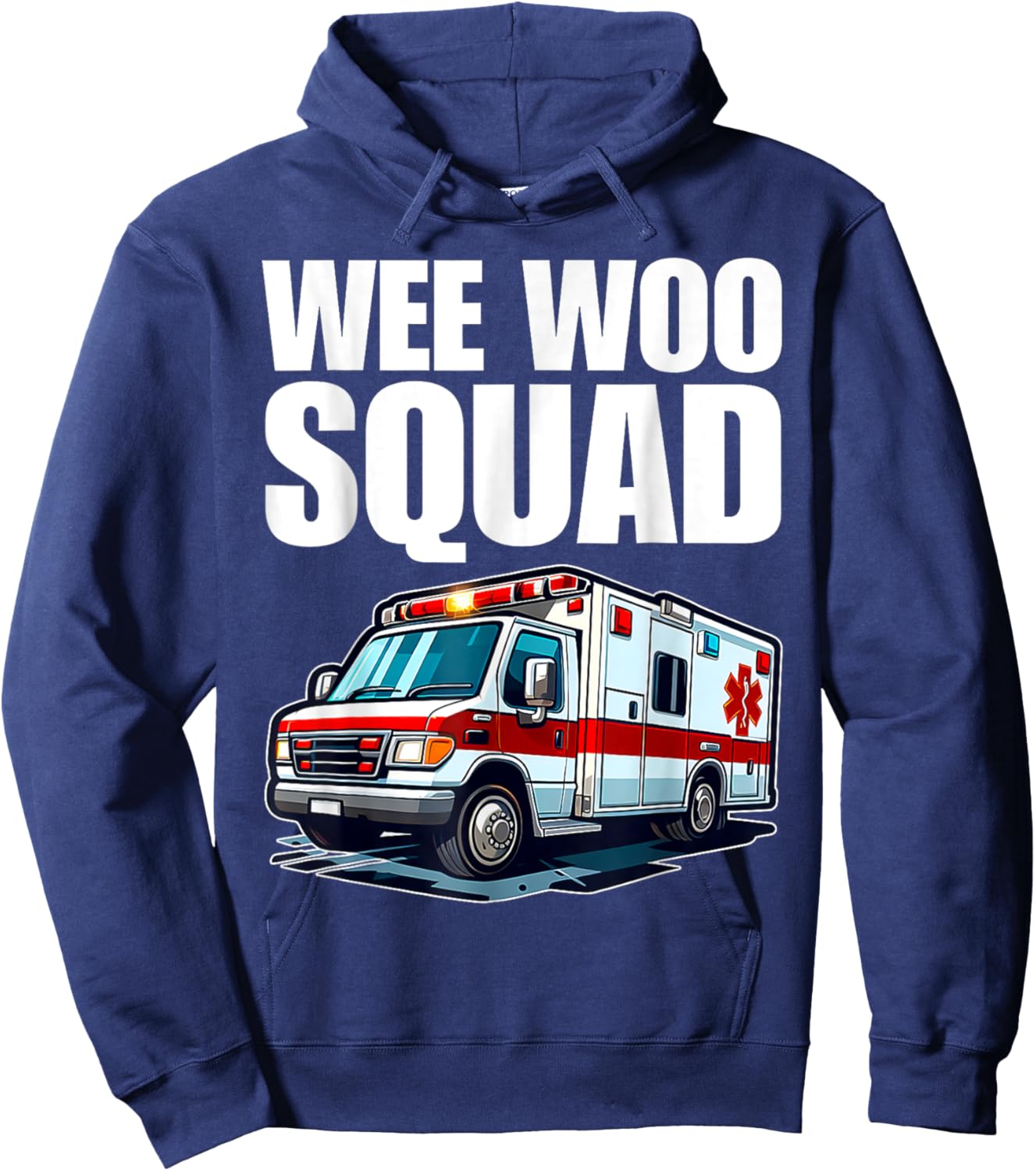 Wee Woo Squad Funny Ambulance EMT Humor For Kids Hoodie - Hoodie | Navy