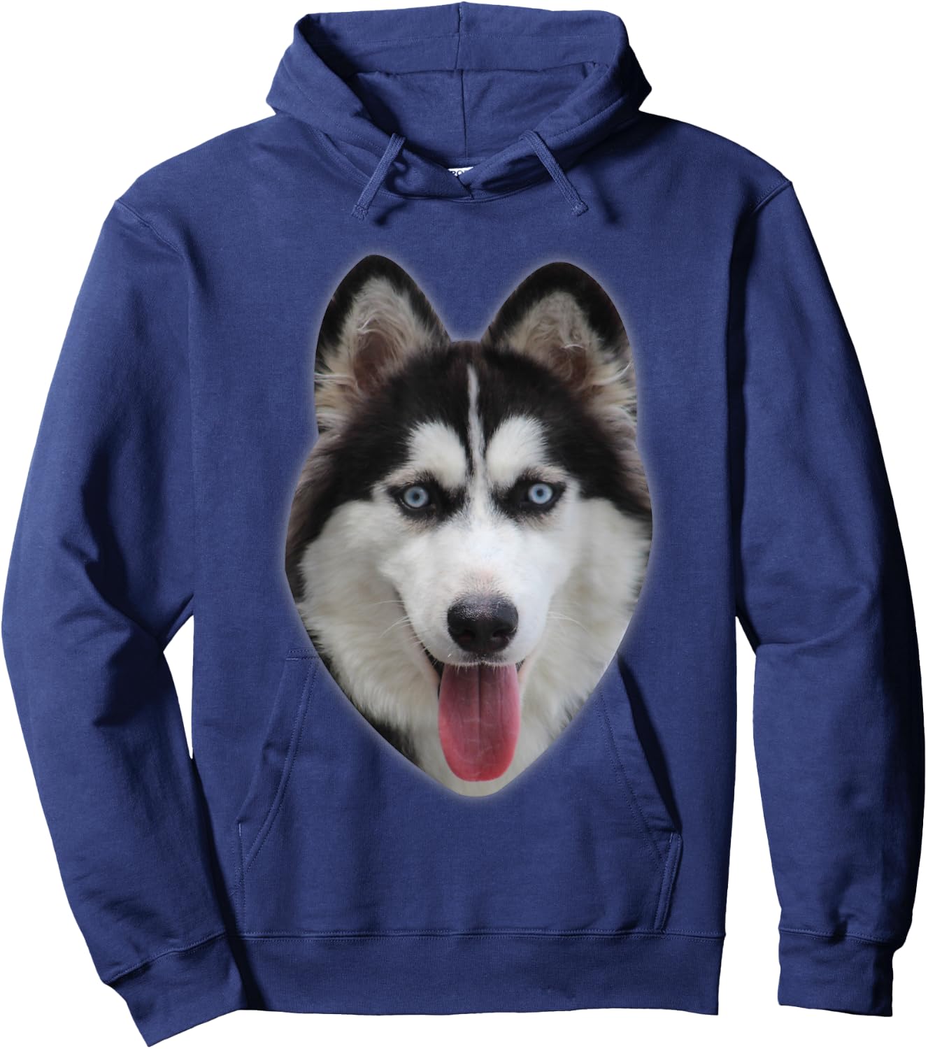 Siberian Husky Designs Siberian Husky - Men's Adult Black Short Sleeve Classic Fit - Small Hoodie - Hoodie | Navy