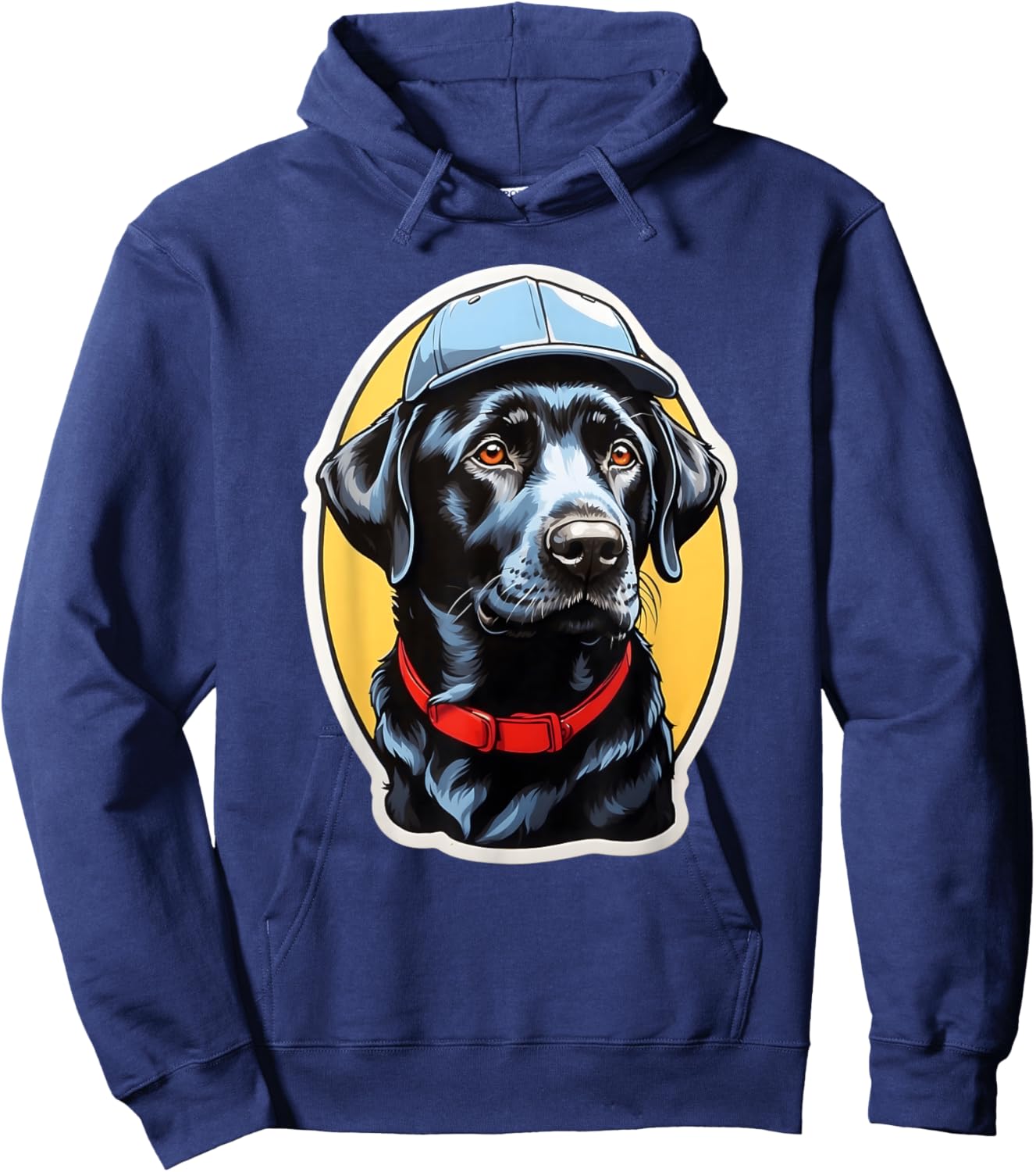 Baseball Bark - Black Lab Dog Wearing Baseball Hat Men Women Kids Hoodie - Hoodie | Navy