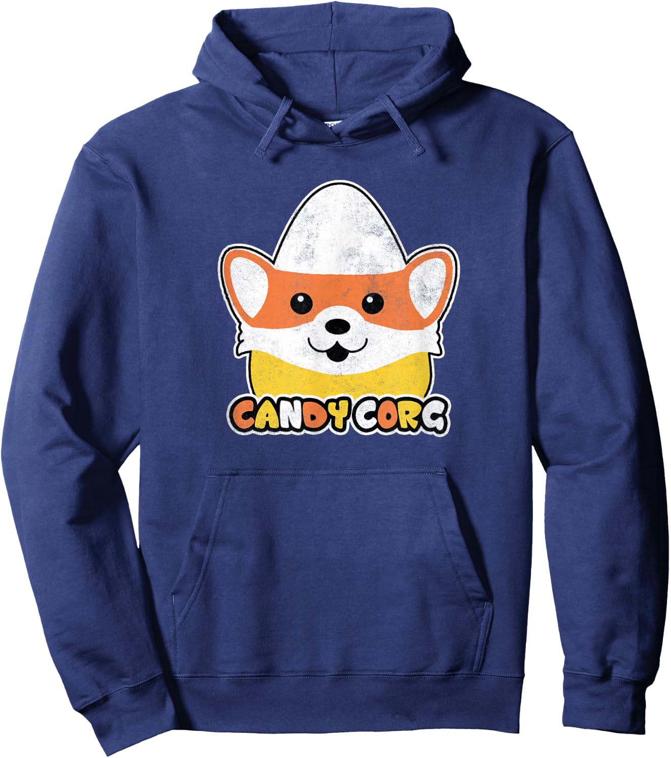 Candy Corn Corgi Halloween Dog Candy Corg Men Women Kids Hoodie - Hoodie | Navy