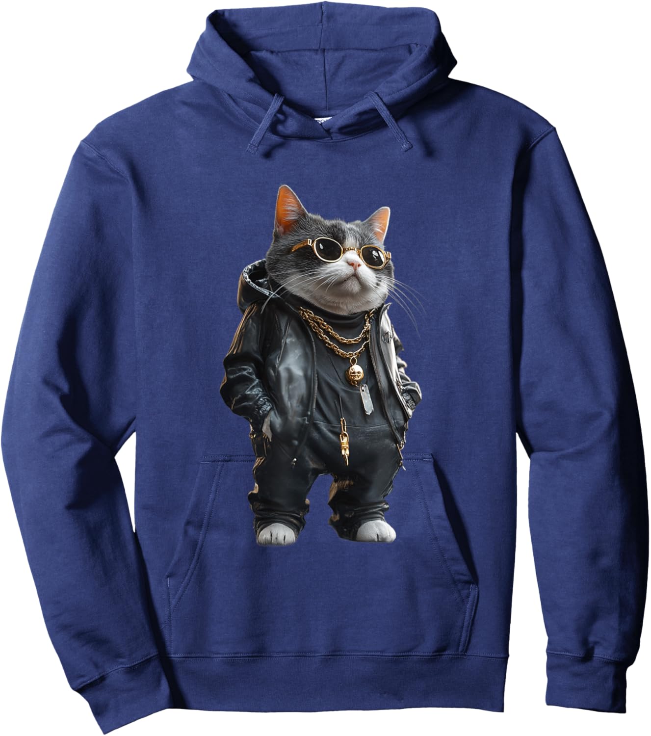 Thug Gangster Life Cat For Hip Hop Fans Meme and Cat lovers Hoodie - Hoodie | Navy