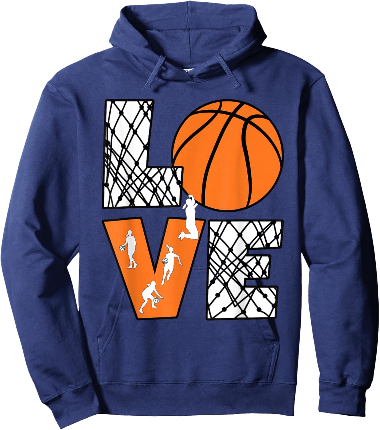 Love Basketball Cute Women Girls Basketball Lover Hoodie - Hoodie | Navy