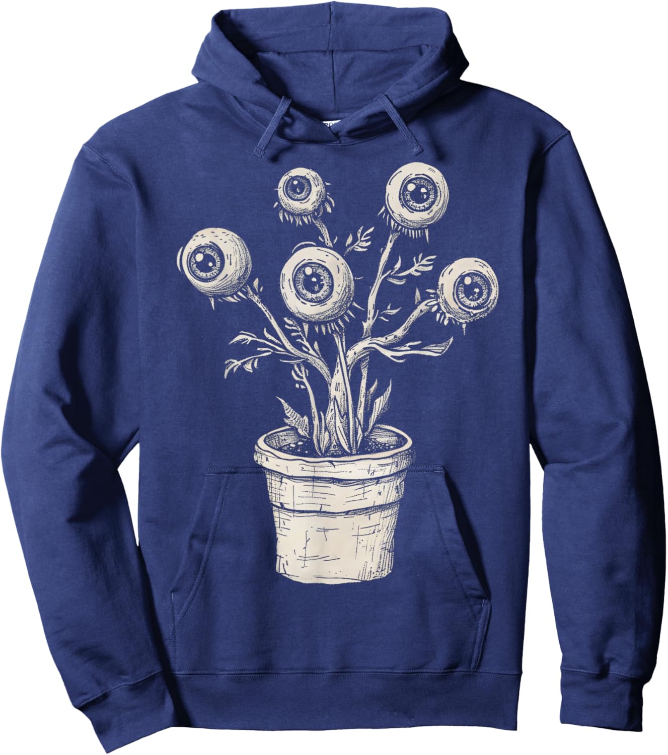 Eyes Eyeballs Plant Weird Goth Grunge Odd Strange Aesthetic Hoodie - Hoodie | Navy