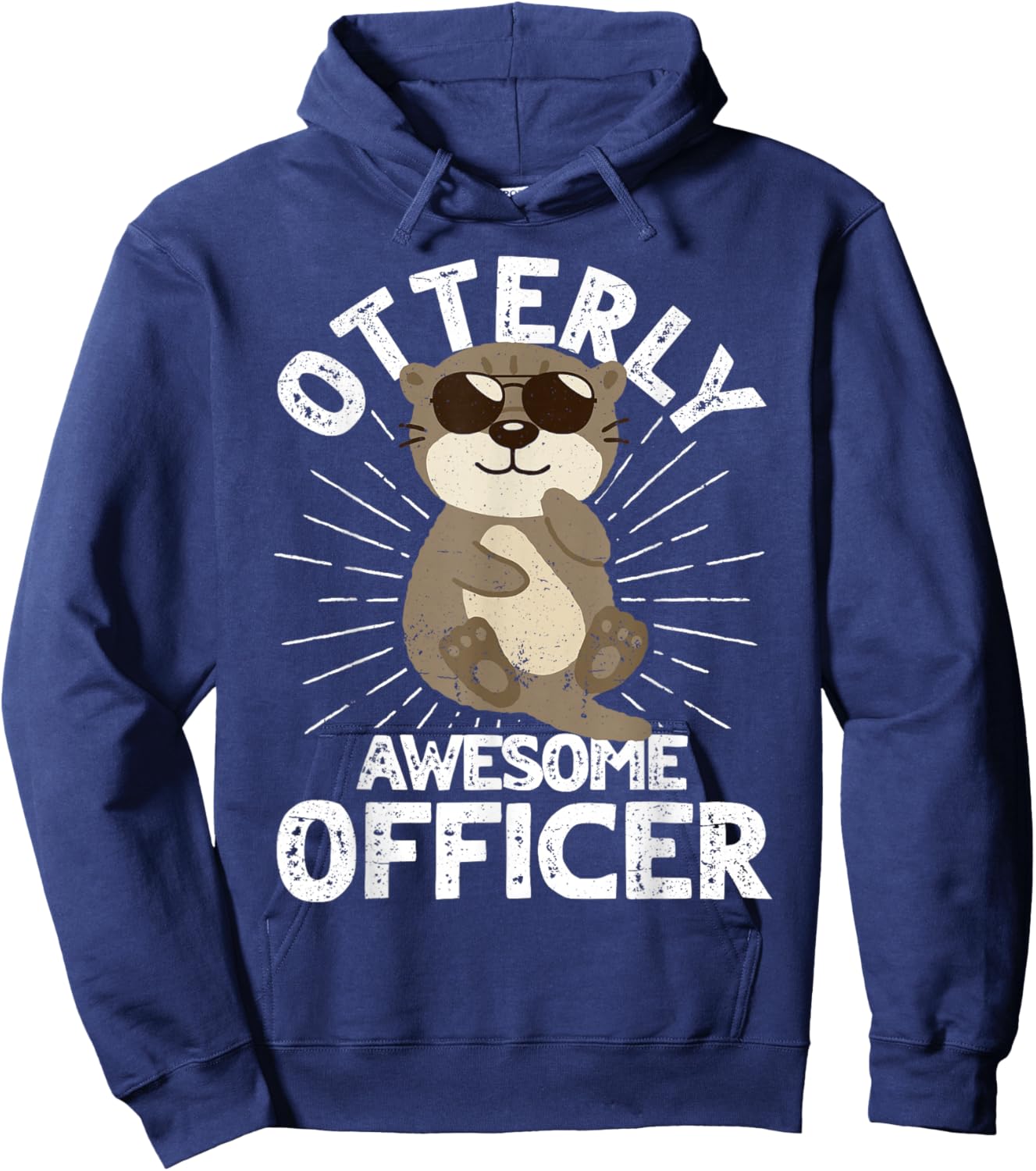 Funny Police Officer Otterly Awesome Officer Otter Cop Hoodie - Hoodie | Navy
