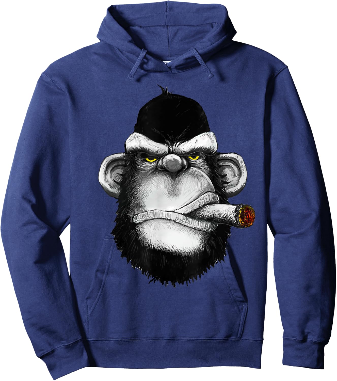 Monkey Smoking Cigar Weed Hoodie - Hoodie | Navy