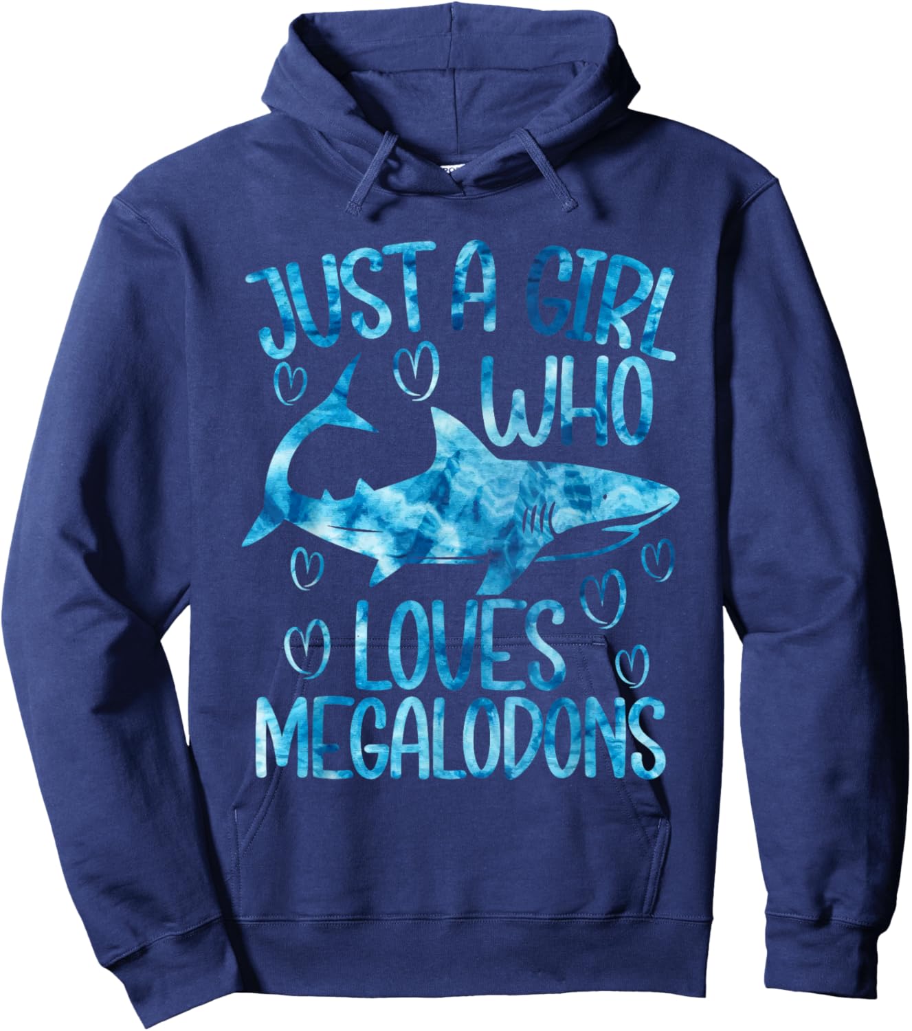 Megaladon Girl Shark Biology Ocean Funny Megalodon Lover Hoodie - Hoodie | Navy