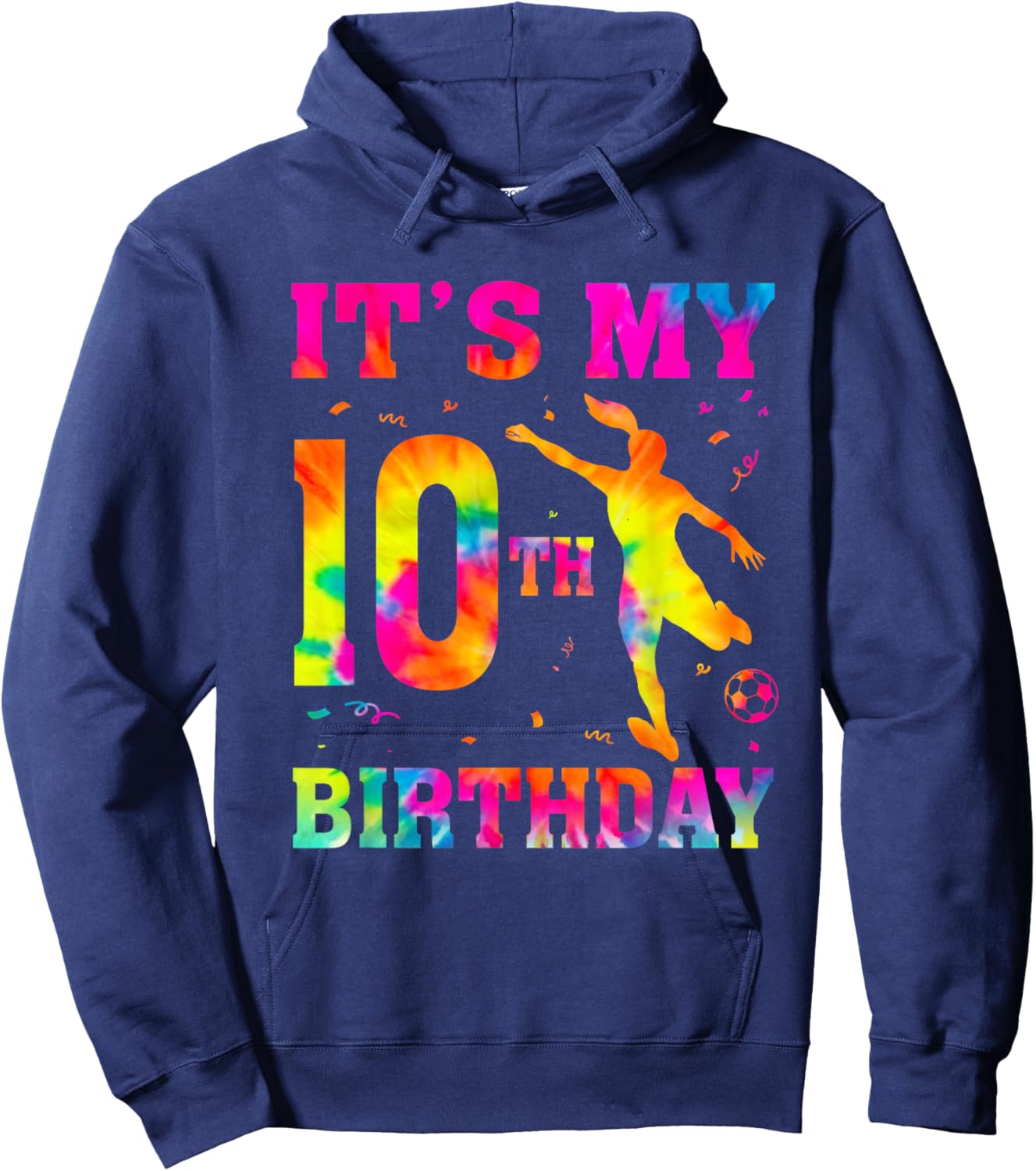 It's My 10th Birthday Soccer 10 Year Old Party Soccer Player Hoodie - Hoodie | Navy