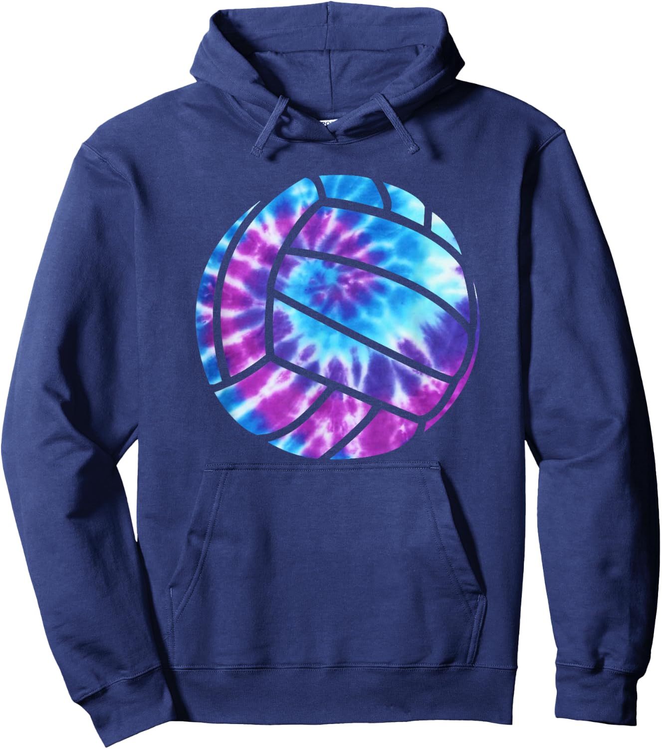 Volleyball Tie Dye Blue Purple Teenage Girls Practice Hoodie - Hoodie | Navy