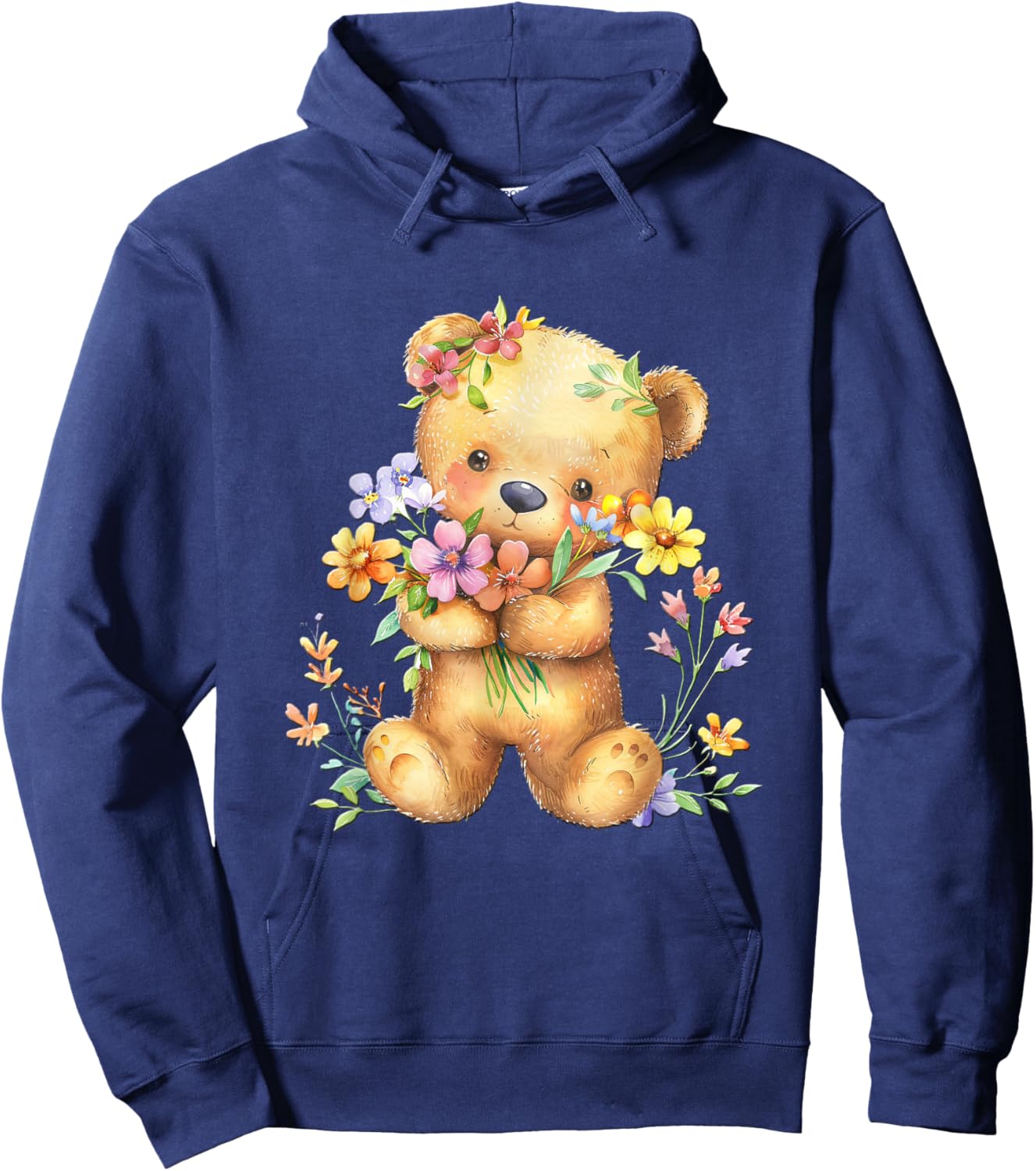 Baby Bear with Flowers Cute Lil Bears Snugglebear Daughter Hoodie - Hoodie | Navy