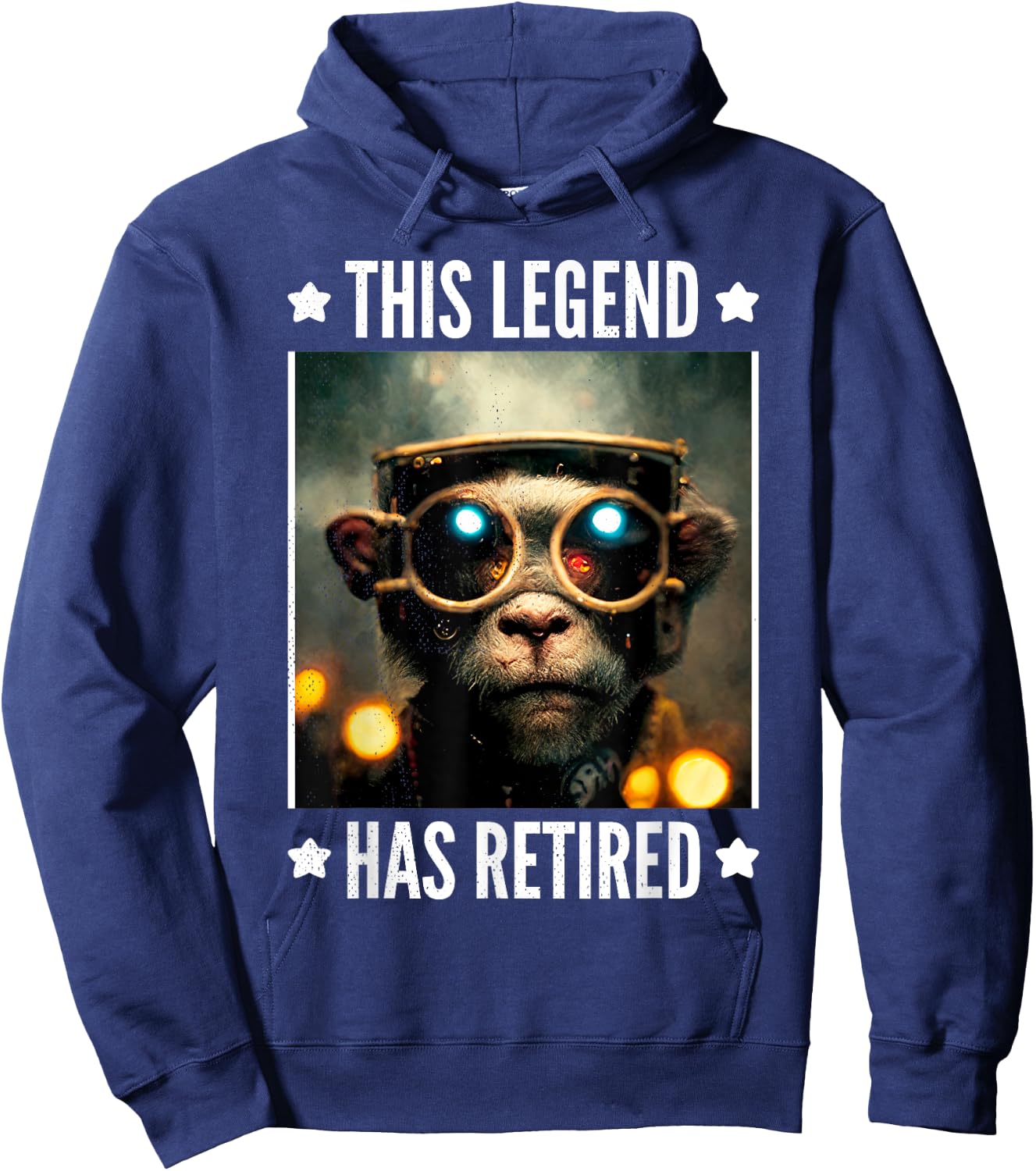 This legend has retired. Cool illustrated monkey. Hoodie - Hoodie | Navy